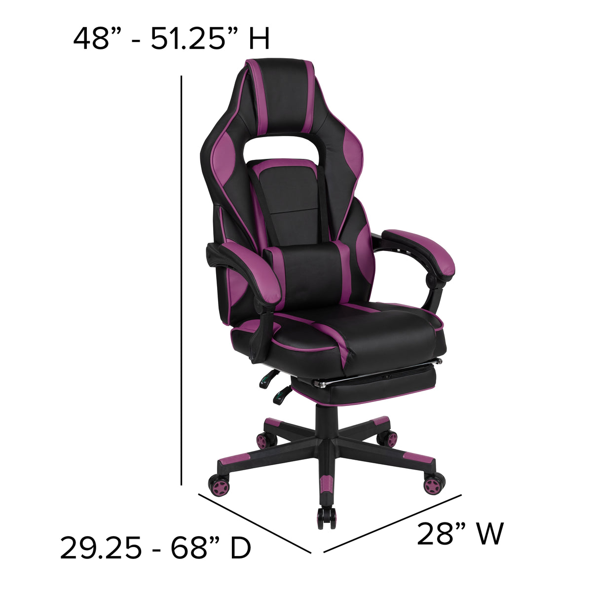 X40 Gaming Chair Racing Ergonomic Computer Chair with Fully Reclining Back/Arms, Slide-Out Footrest, Massaging Lumbar