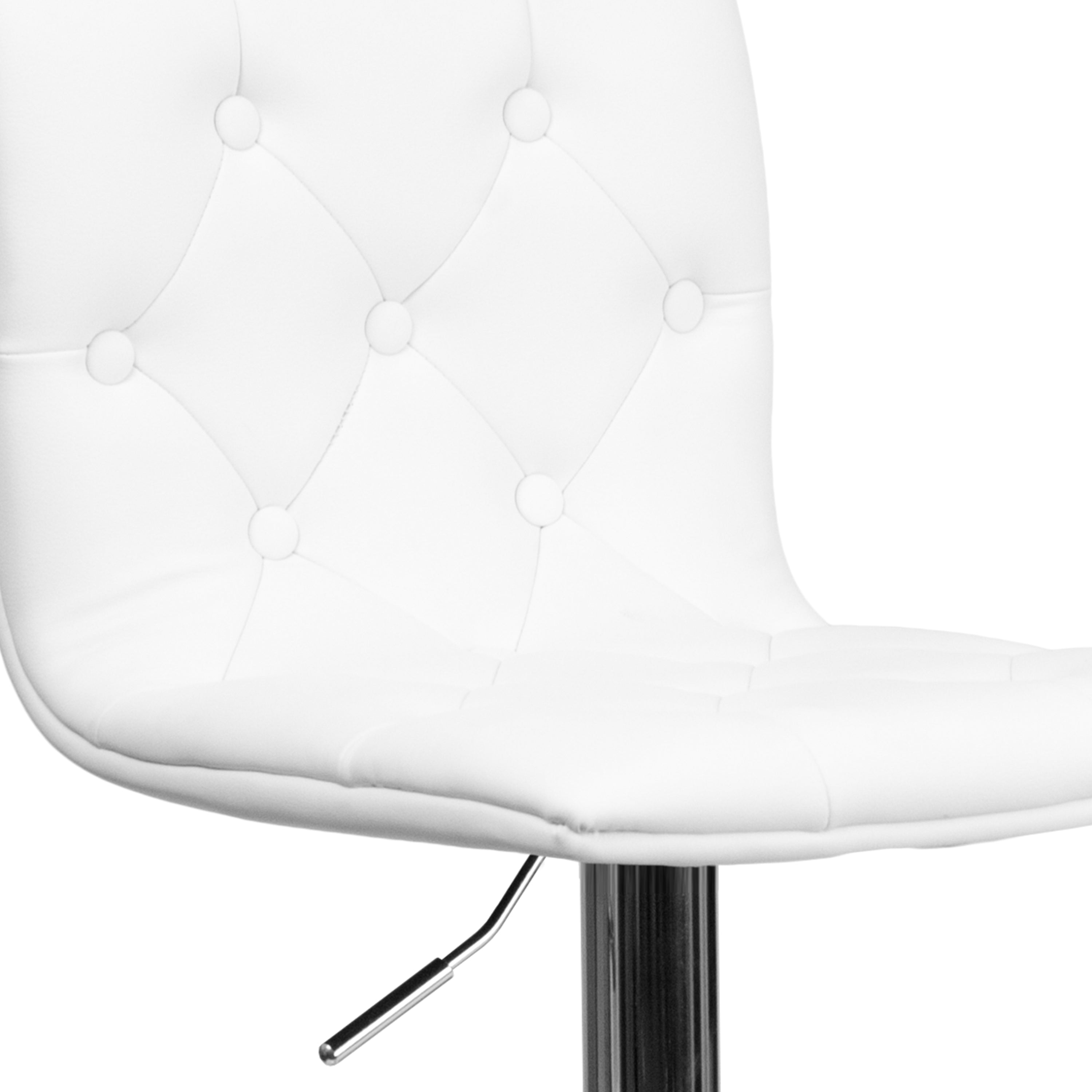 Contemporary Button Tufted Vinyl Adjustable Height Barstool with Chrome Base-Bar Stool-Flash Furniture-Wall2Wall Furnishings