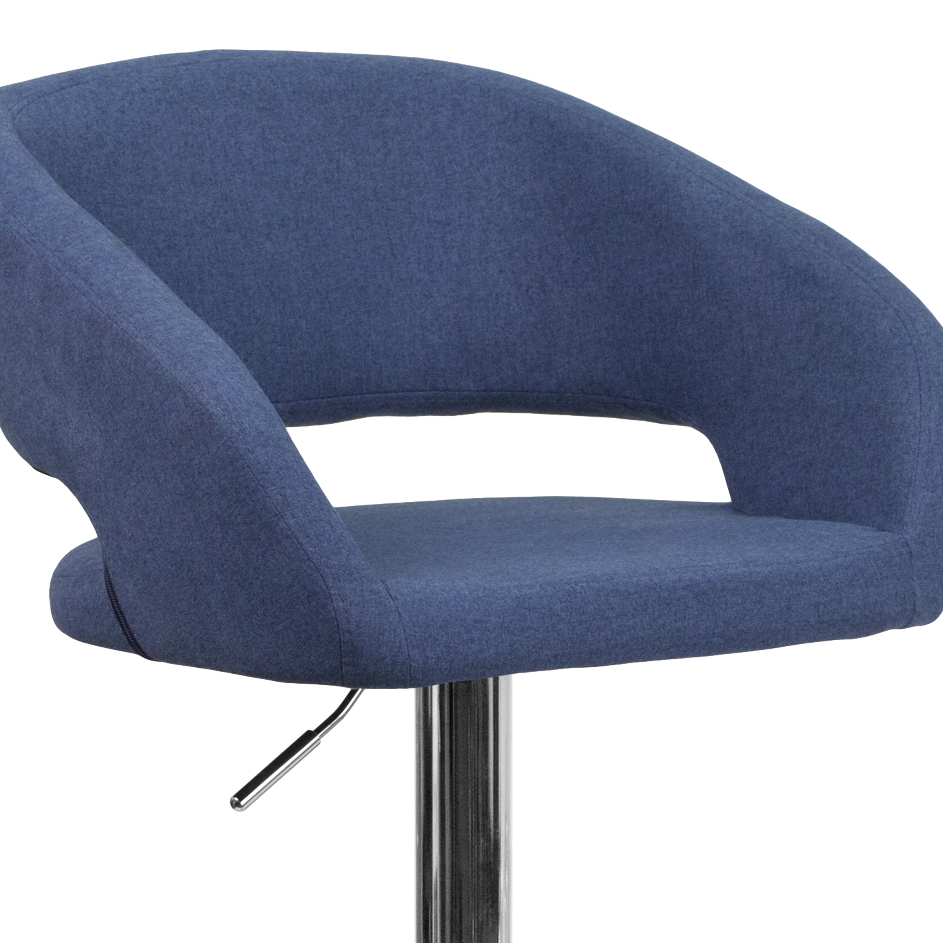 Contemporary Vinyl Adjustable Height Barstool with Rounded Mid-Back
