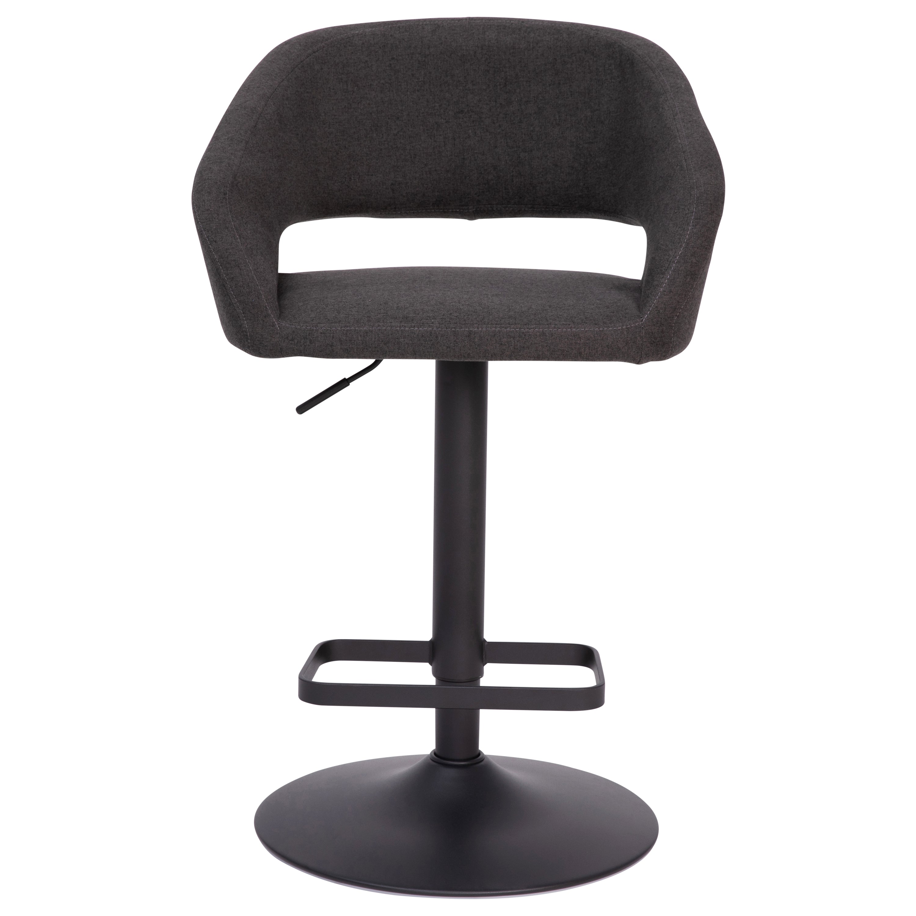 Contemporary Vinyl Adjustable Height Barstool with Rounded Mid-Back