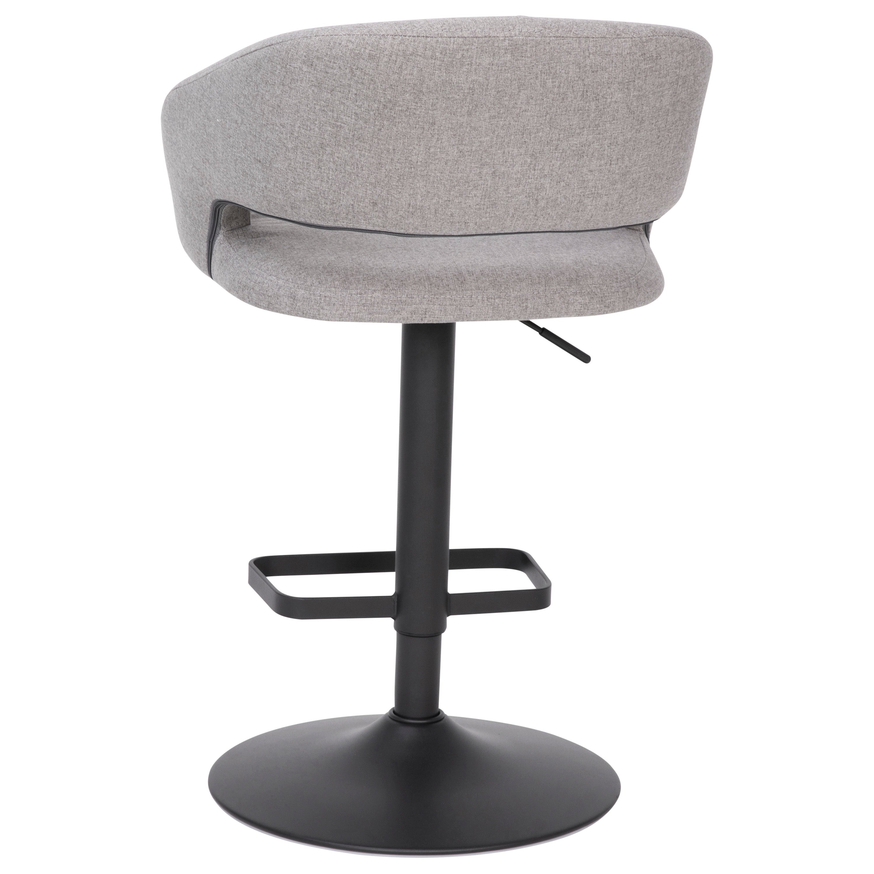 Contemporary Vinyl Adjustable Height Barstool with Rounded Mid-Back