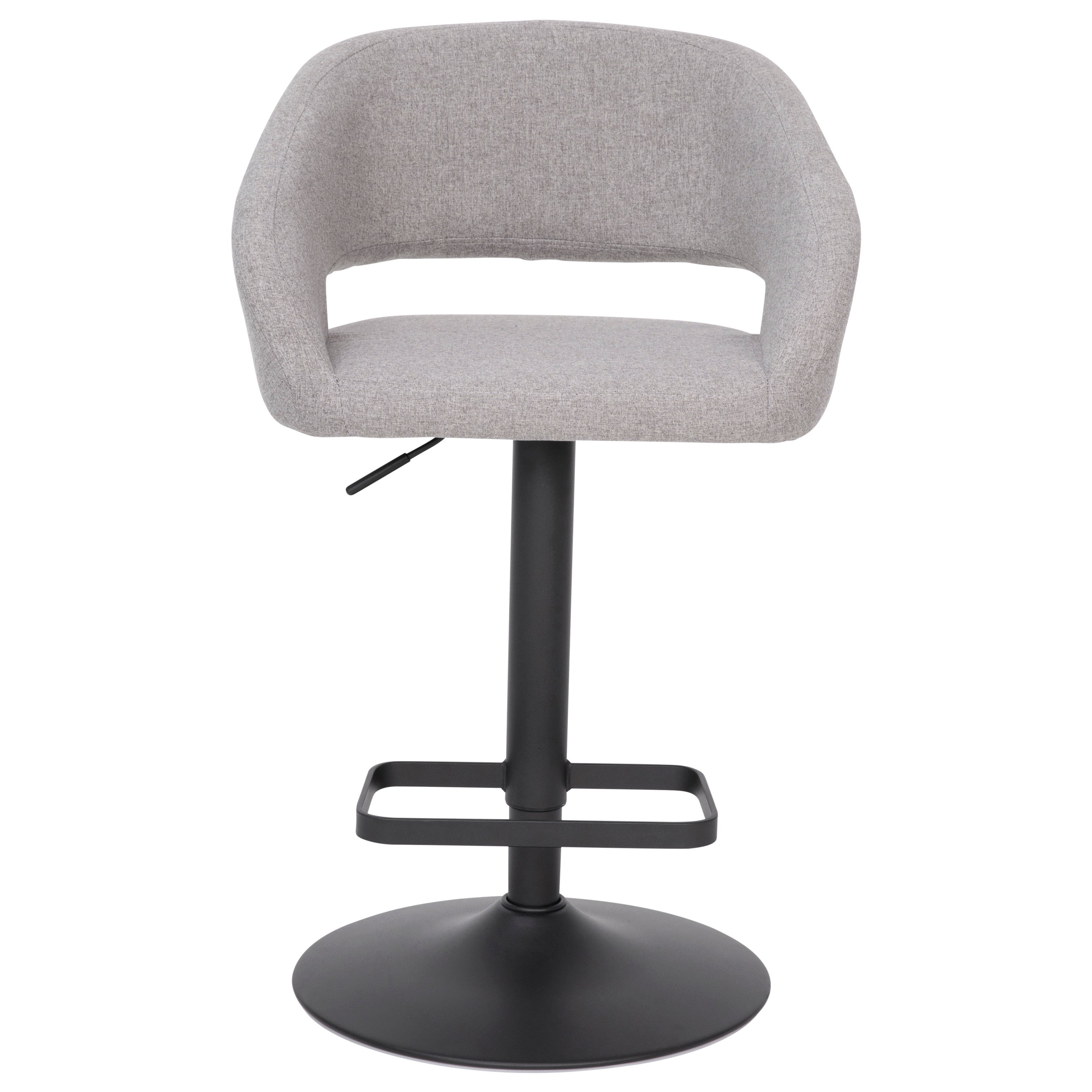 Contemporary Vinyl Adjustable Height Barstool with Rounded Mid-Back
