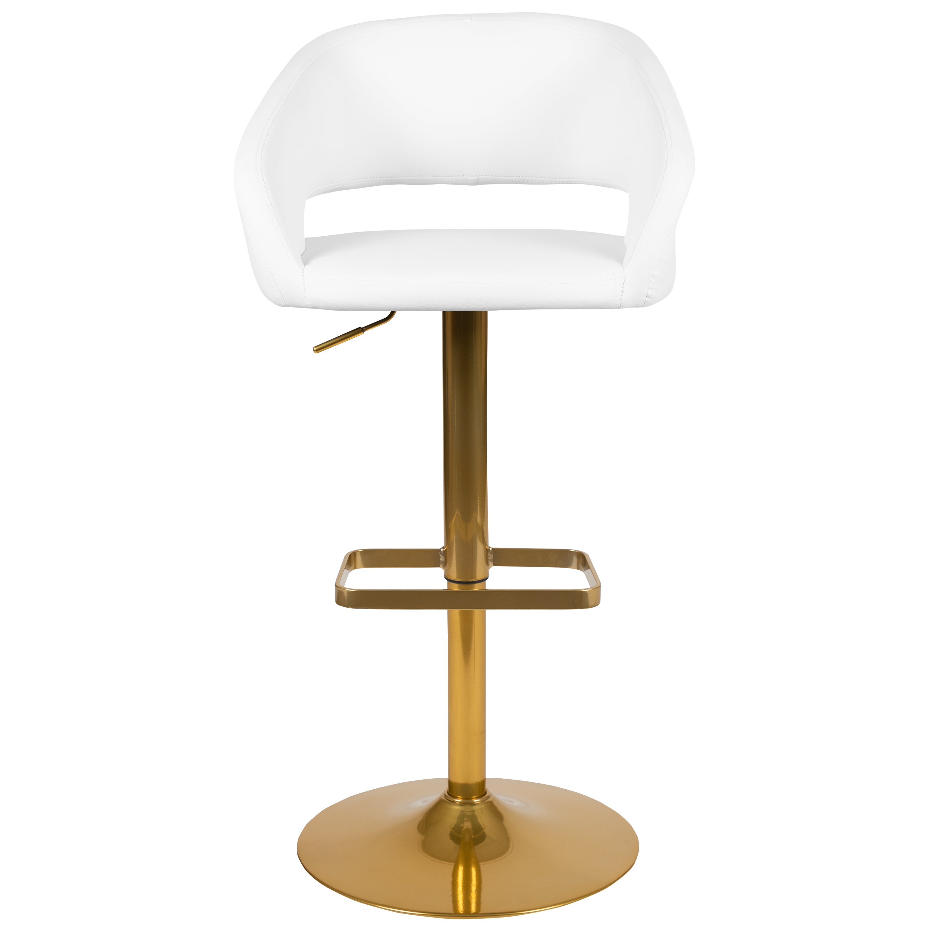 Contemporary Vinyl Adjustable Height Barstool with Rounded Mid-Back-Bar Stool-Flash Furniture-Wall2Wall Furnishings