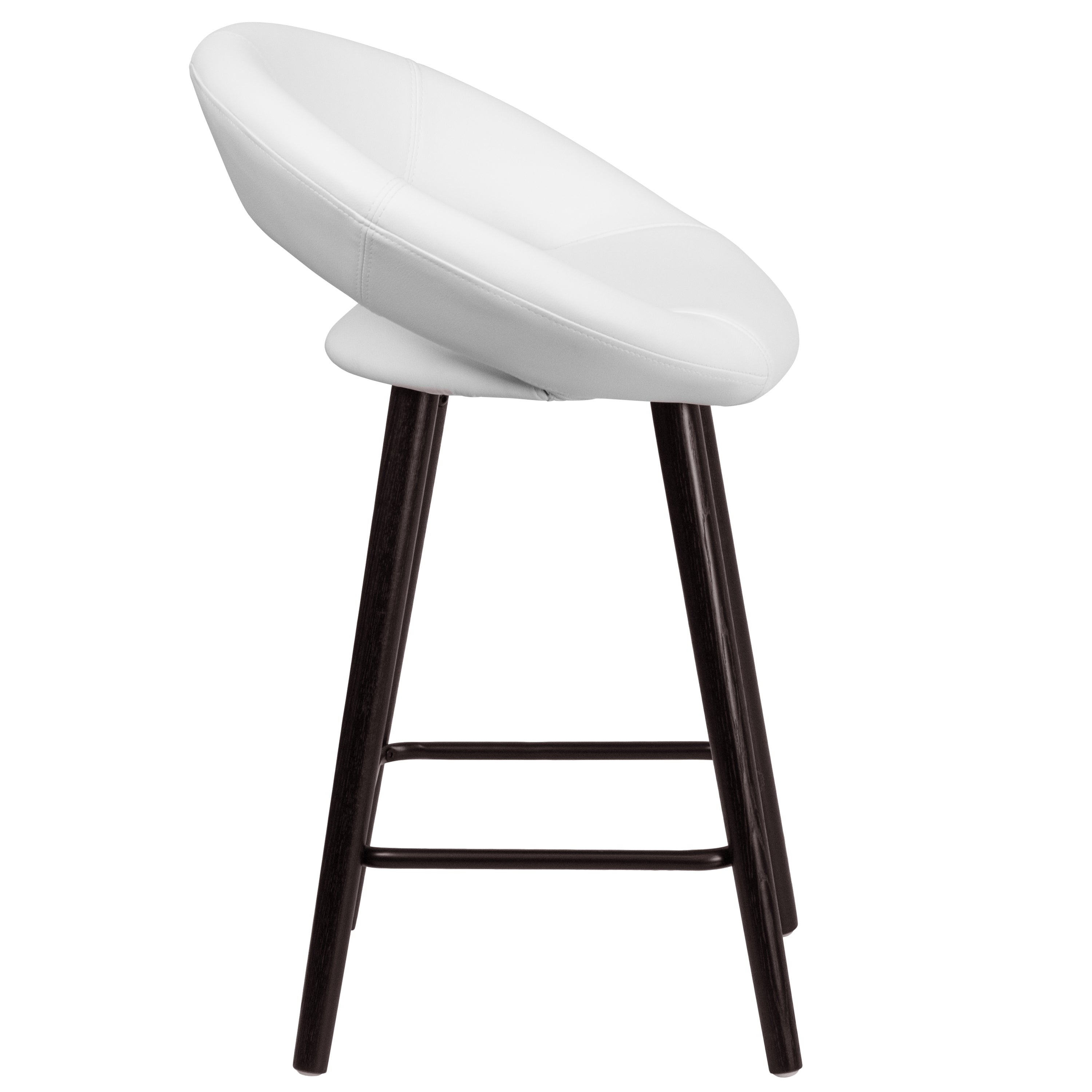 Kelsey Series 24'' High Contemporary Vinyl Counter Height Stool with Cappuccino Wood Frame-Counter Stool-Flash Furniture-Wall2Wall Furnishings