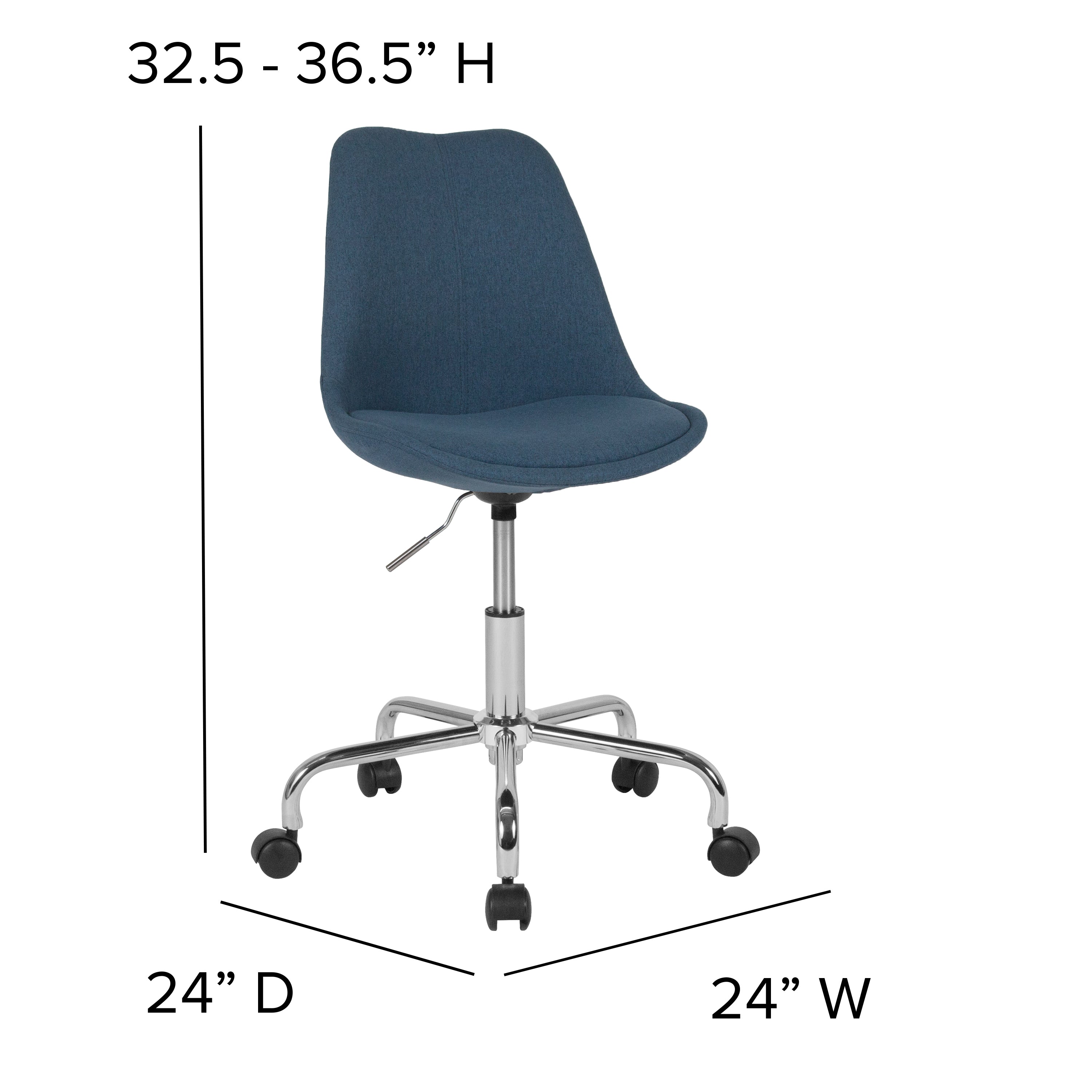 Aurora Series Mid-Back Fabric Task Office Chair with Pneumatic Lift and Chrome Base