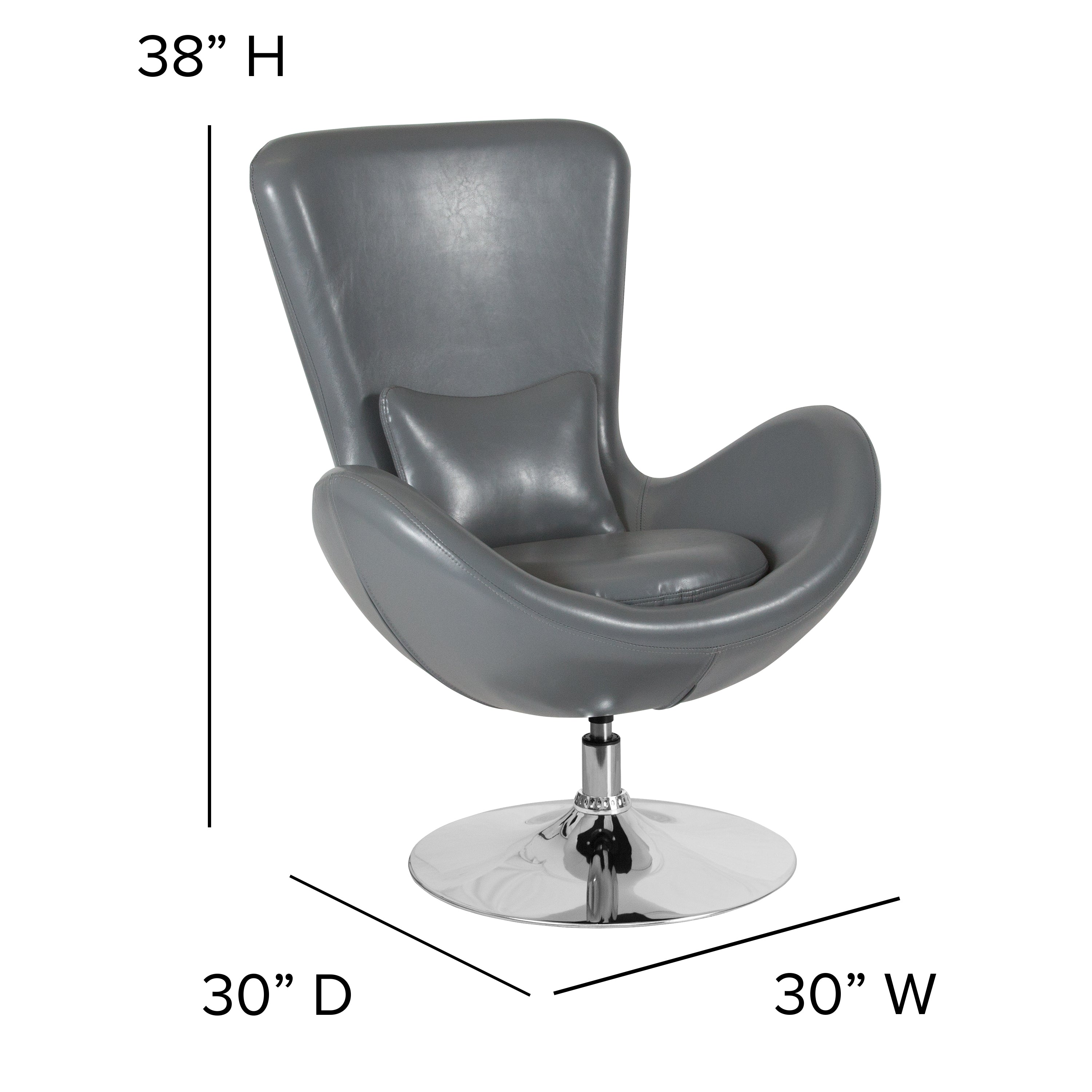 Egg Series Side Reception Chair with Bowed Seat-Egg Chair-Flash Furniture-Wall2Wall Furnishings