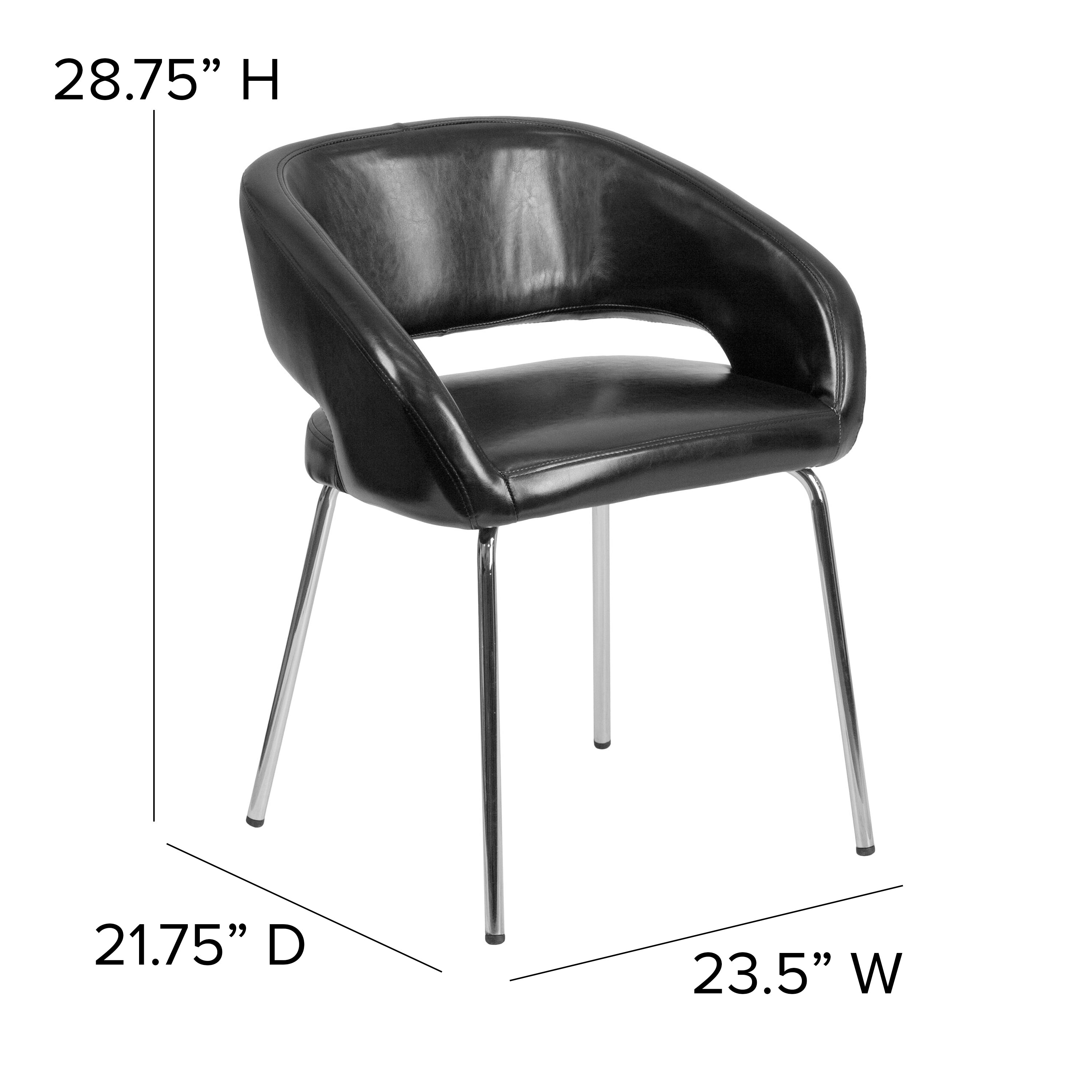 Fusion Series Contemporary LeatherSoft Side Reception Chair with Chrome Legs