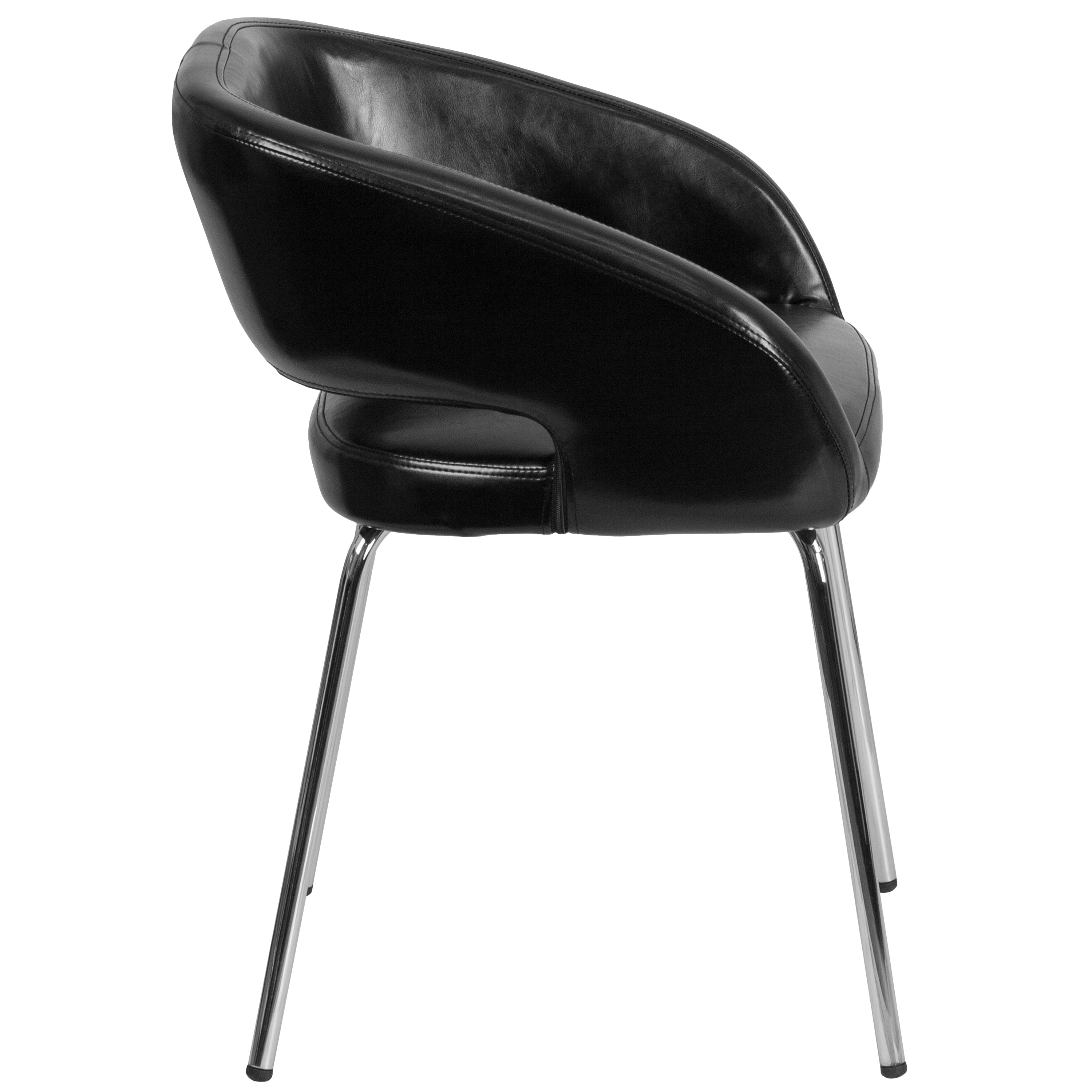 Fusion Series Contemporary LeatherSoft Side Reception Chair with Chrome Legs