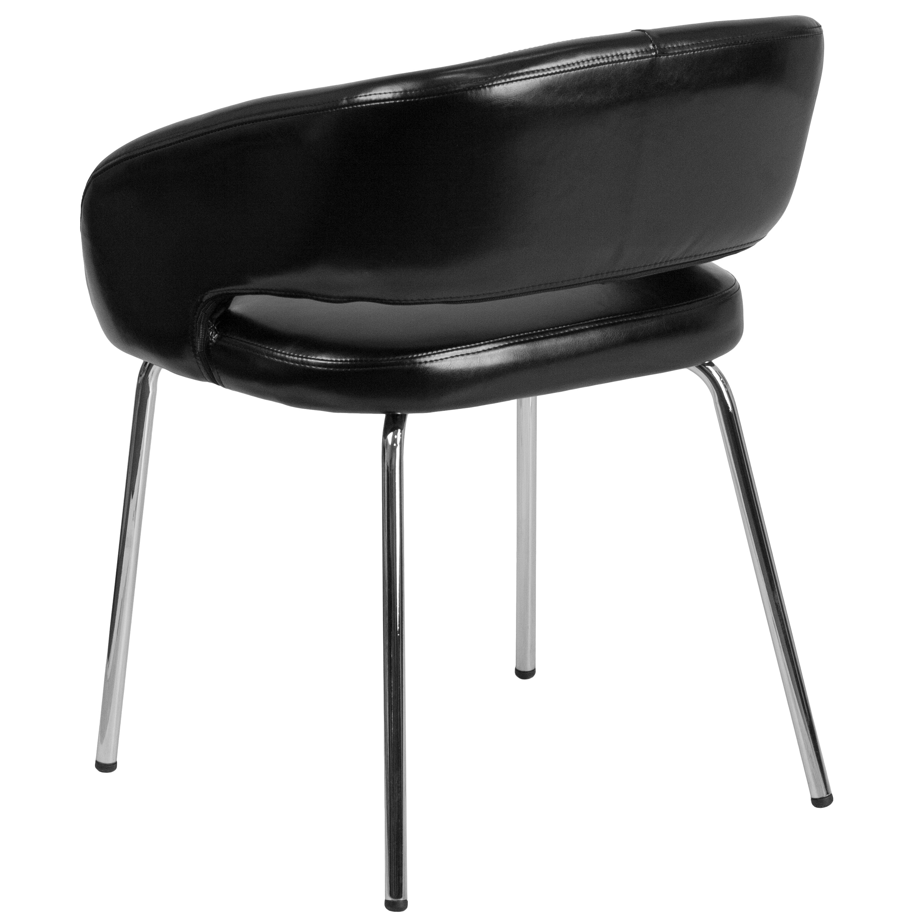 Fusion Series Contemporary LeatherSoft Side Reception Chair with Chrome Legs