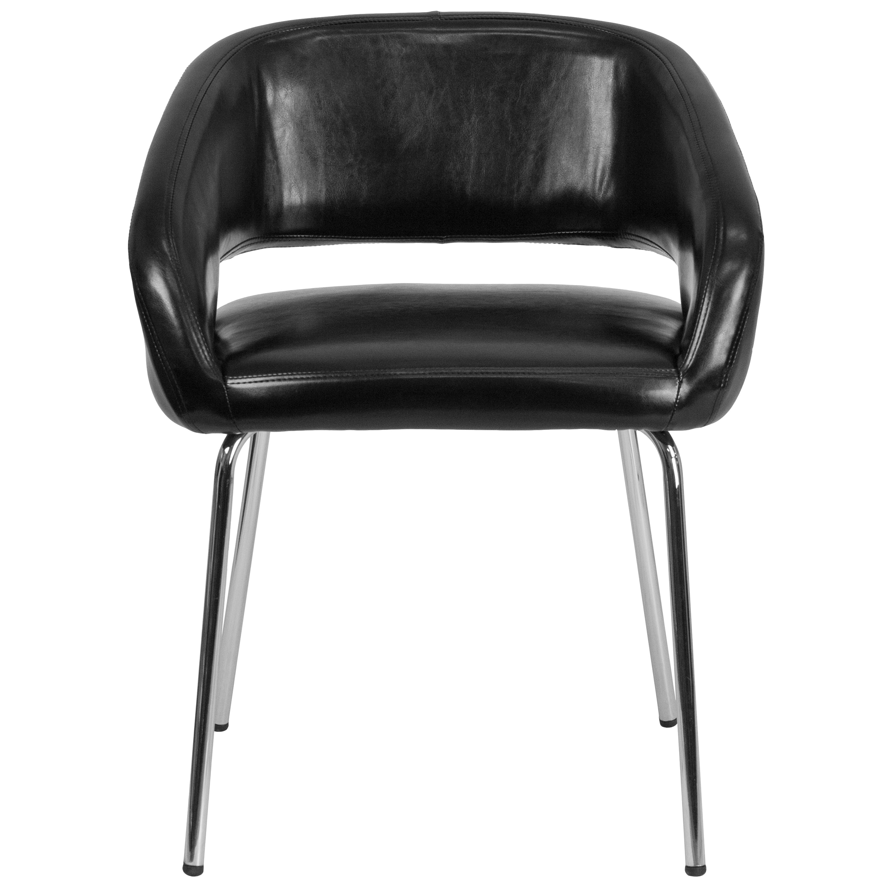 Fusion Series Contemporary LeatherSoft Side Reception Chair with Chrome Legs