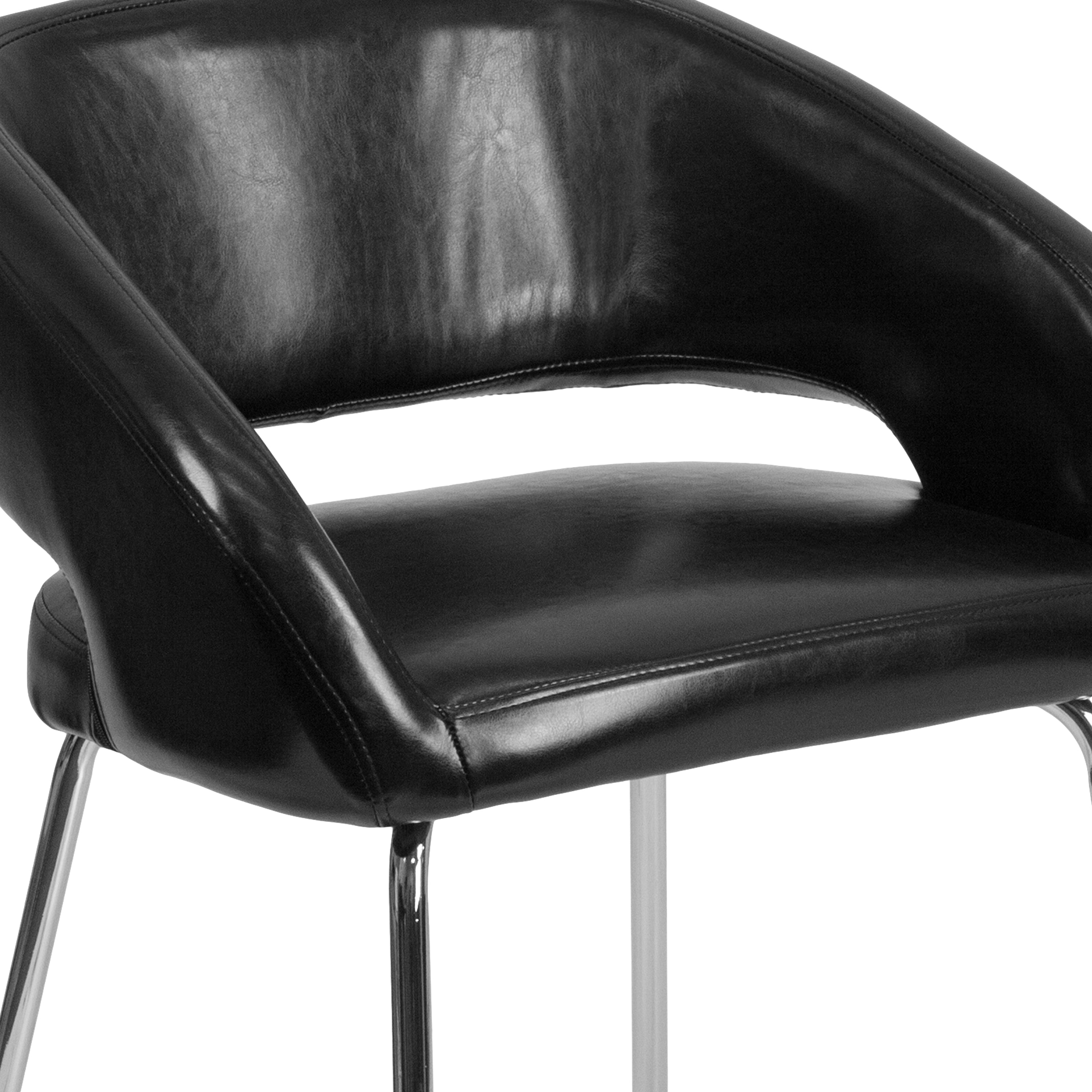 Fusion Series Contemporary LeatherSoft Side Reception Chair with Chrome Legs