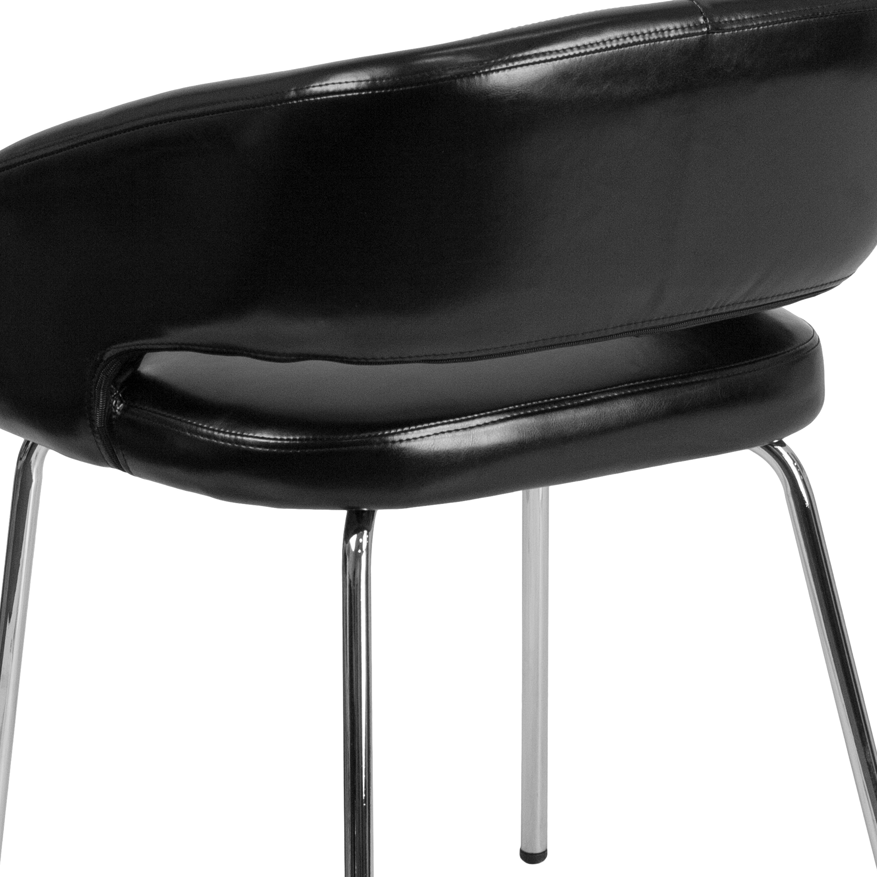 Fusion Series Contemporary LeatherSoft Side Reception Chair with Chrome Legs