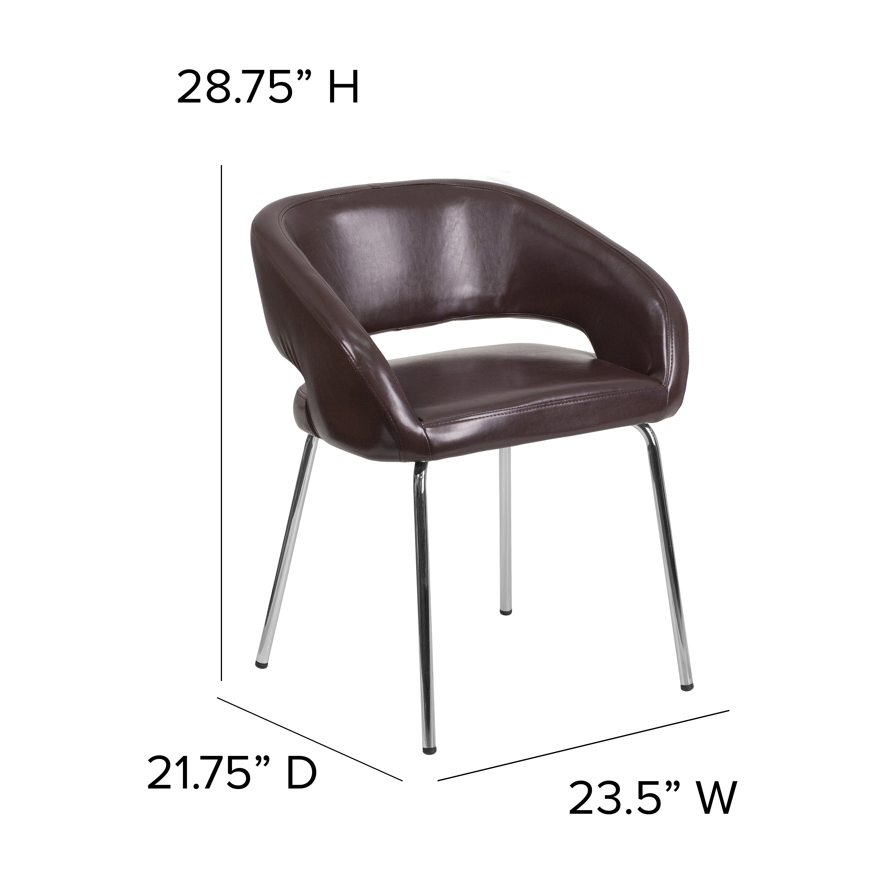 Fusion Series Contemporary LeatherSoft Side Reception Chair with Chrome Legs