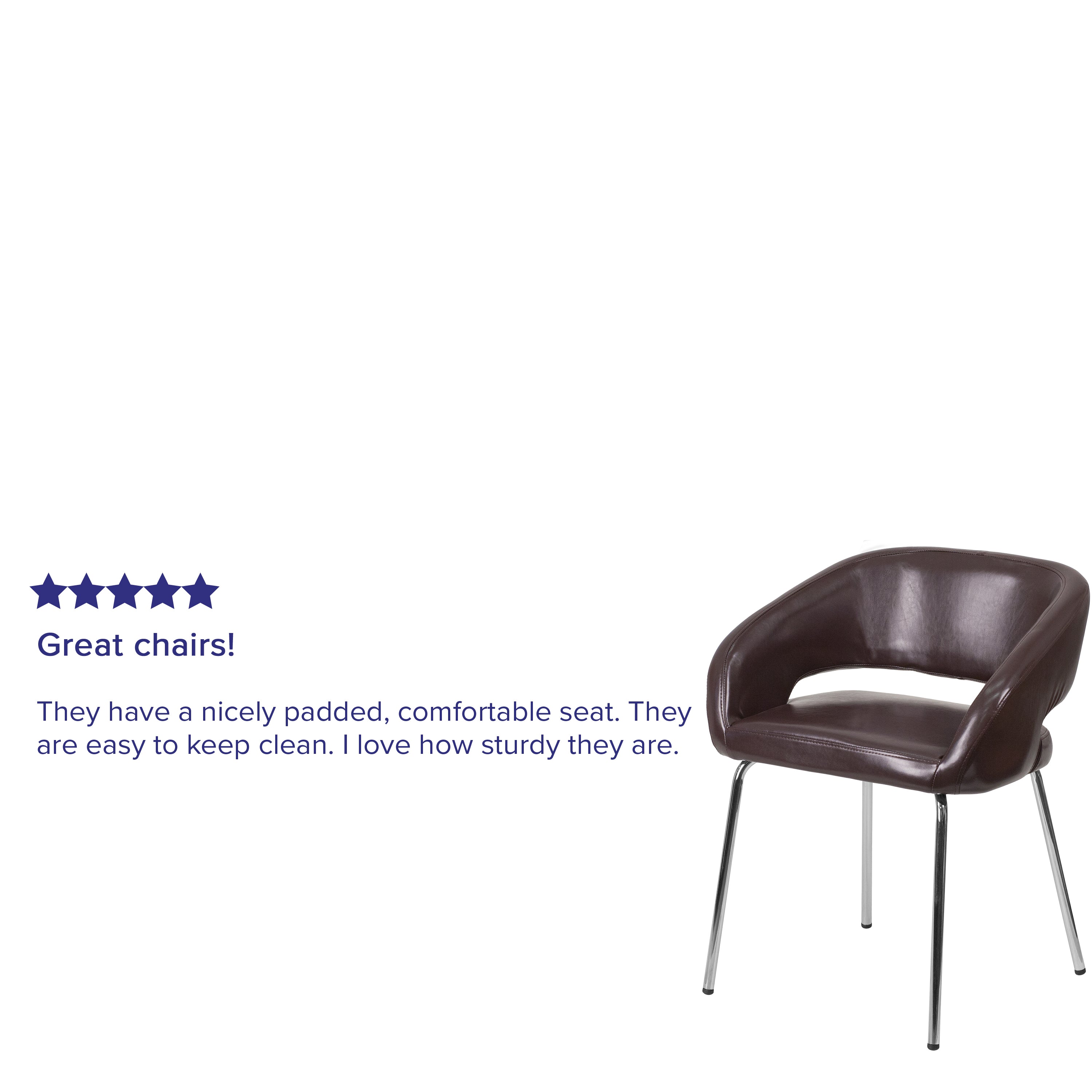 Fusion Series Contemporary LeatherSoft Side Reception Chair with Chrome Legs