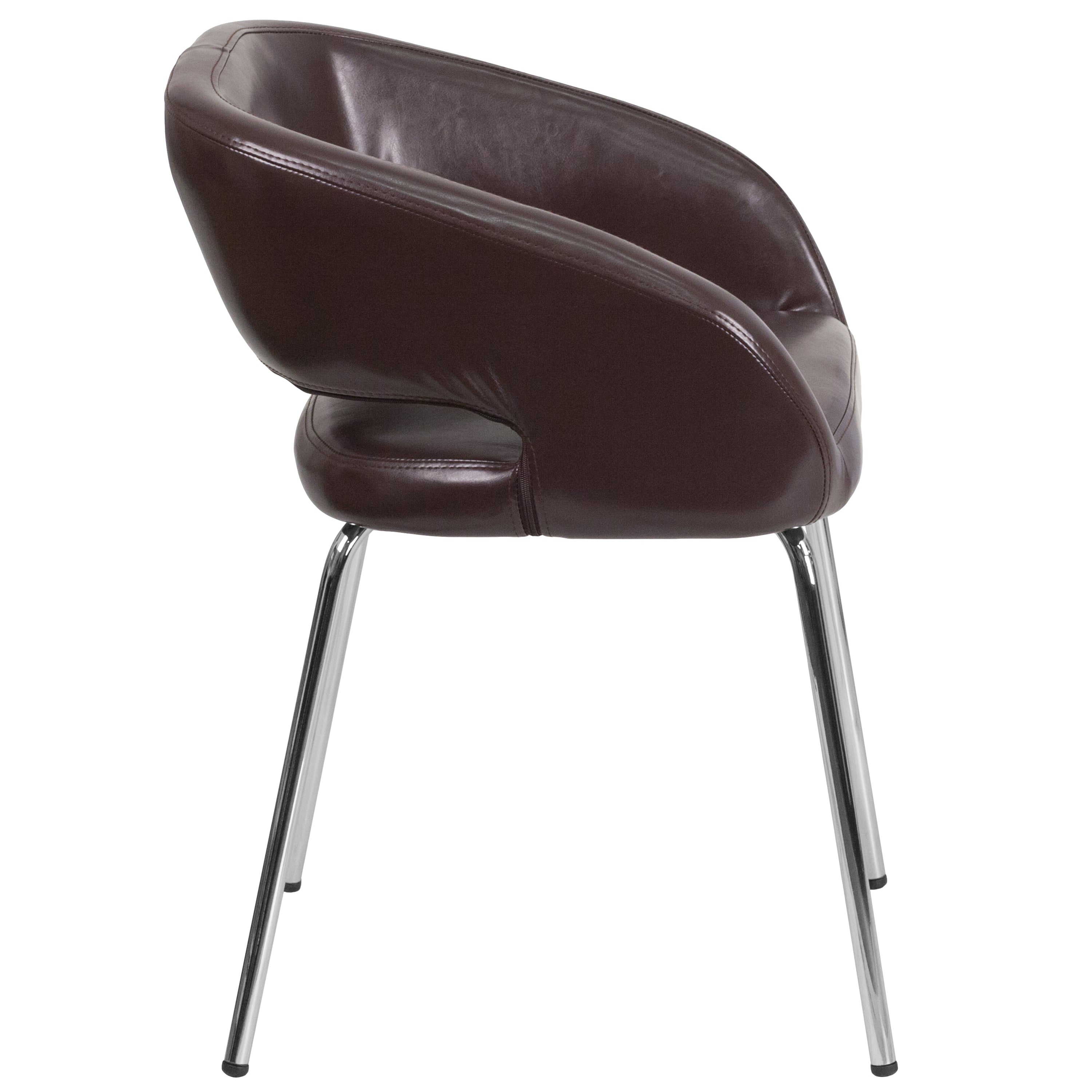 Fusion Series Contemporary LeatherSoft Side Reception Chair with Chrome Legs