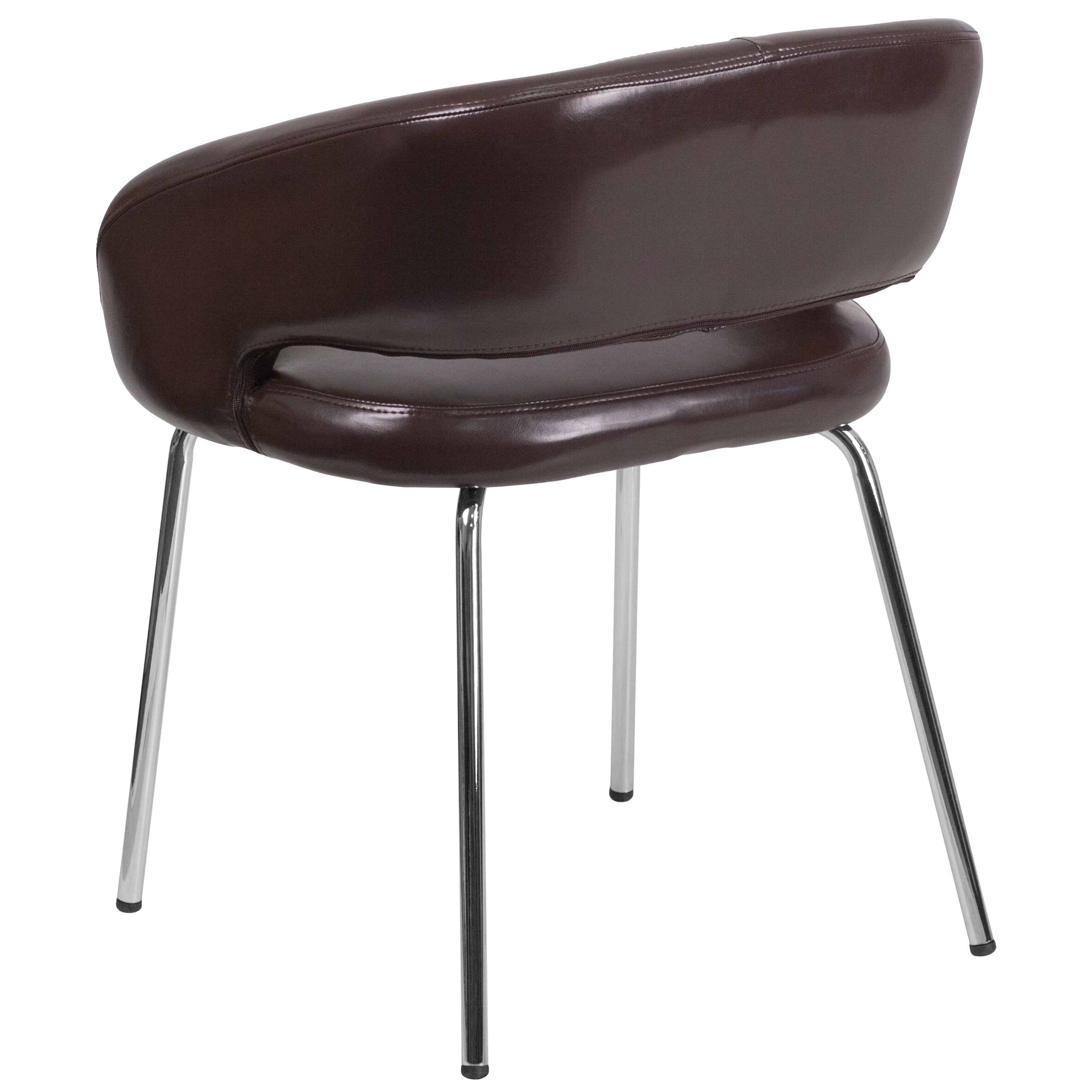 Fusion Series Contemporary LeatherSoft Side Reception Chair with Chrome Legs