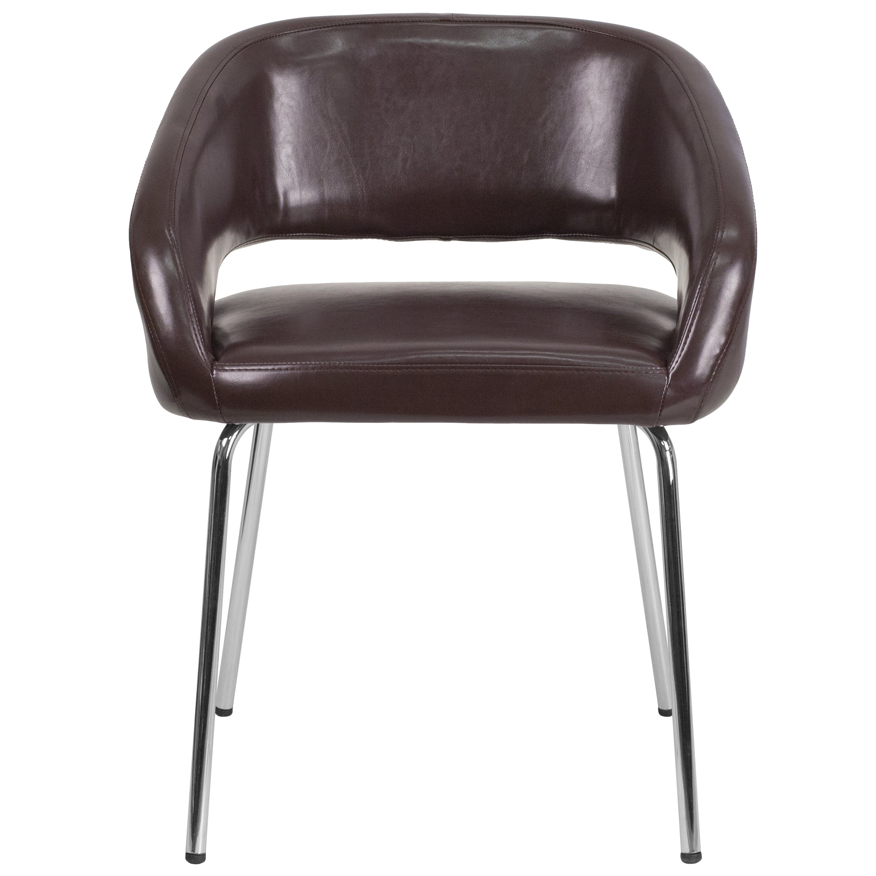 Fusion Series Contemporary LeatherSoft Side Reception Chair with Chrome Legs