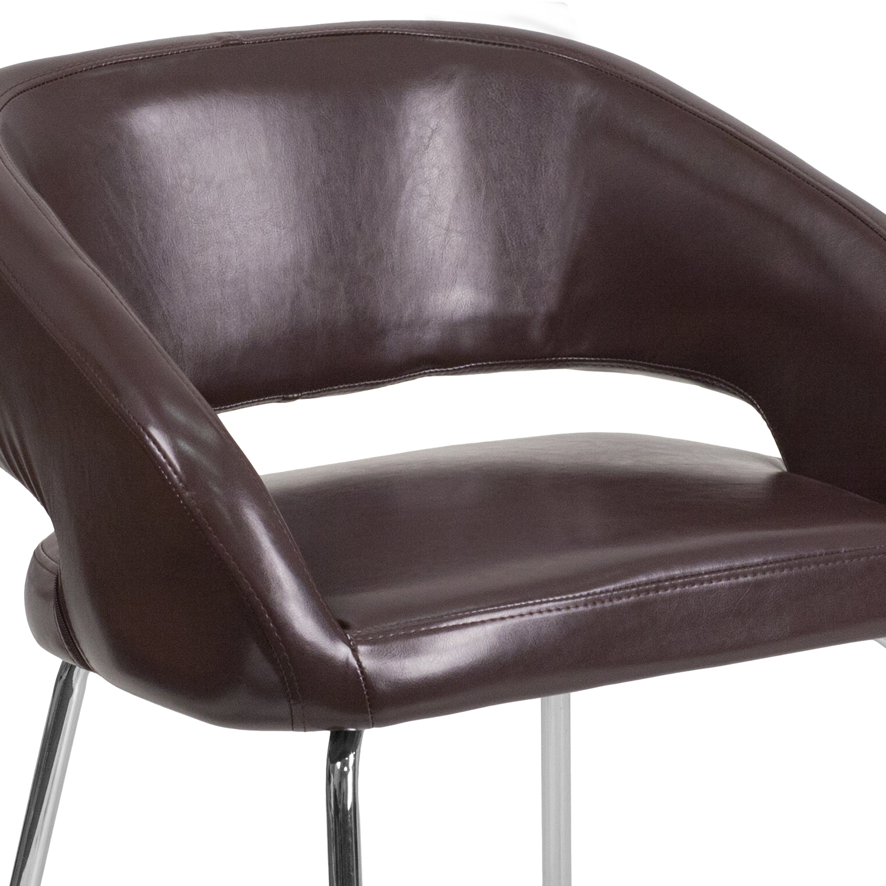 Fusion Series Contemporary LeatherSoft Side Reception Chair with Chrome Legs