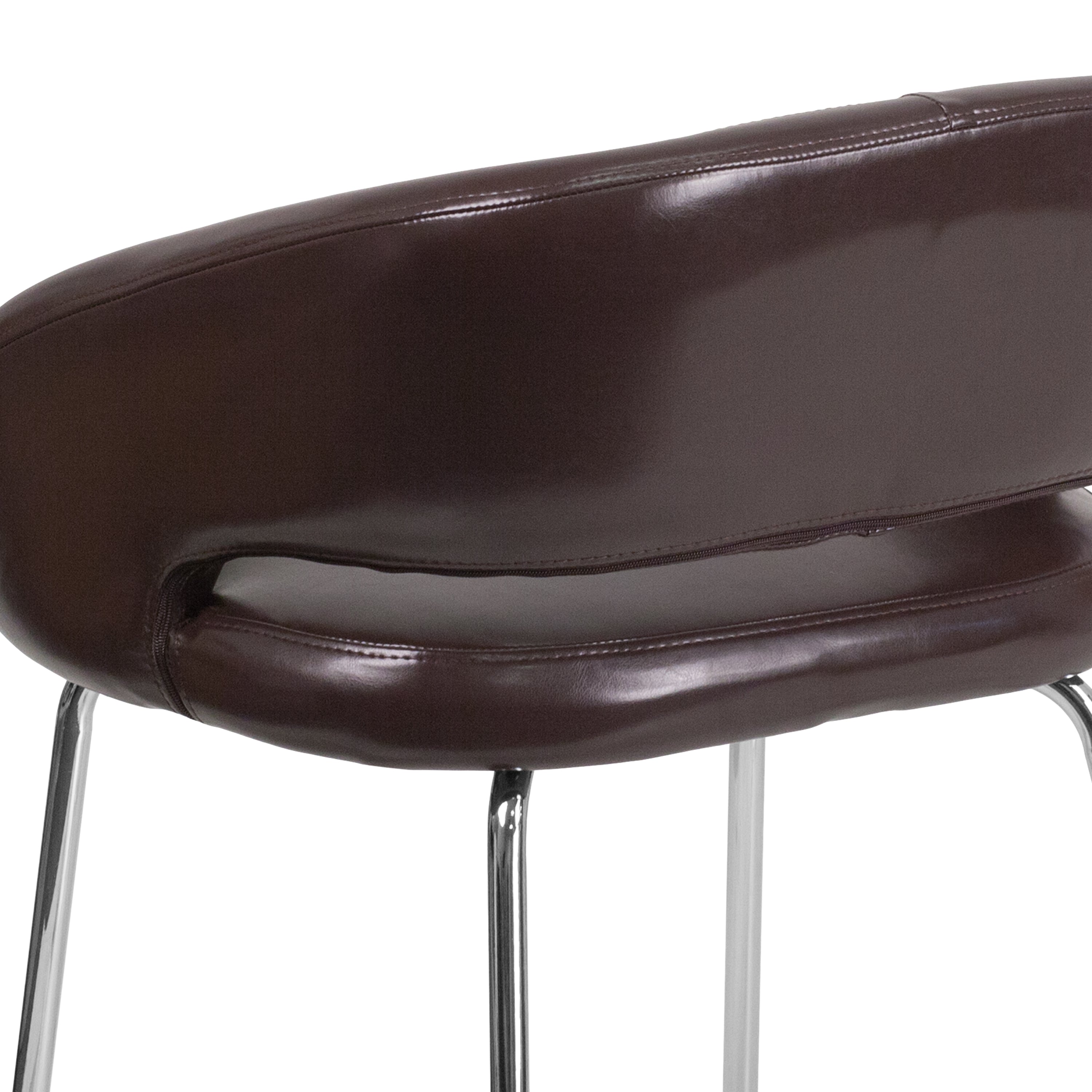Fusion Series Contemporary LeatherSoft Side Reception Chair with Chrome Legs