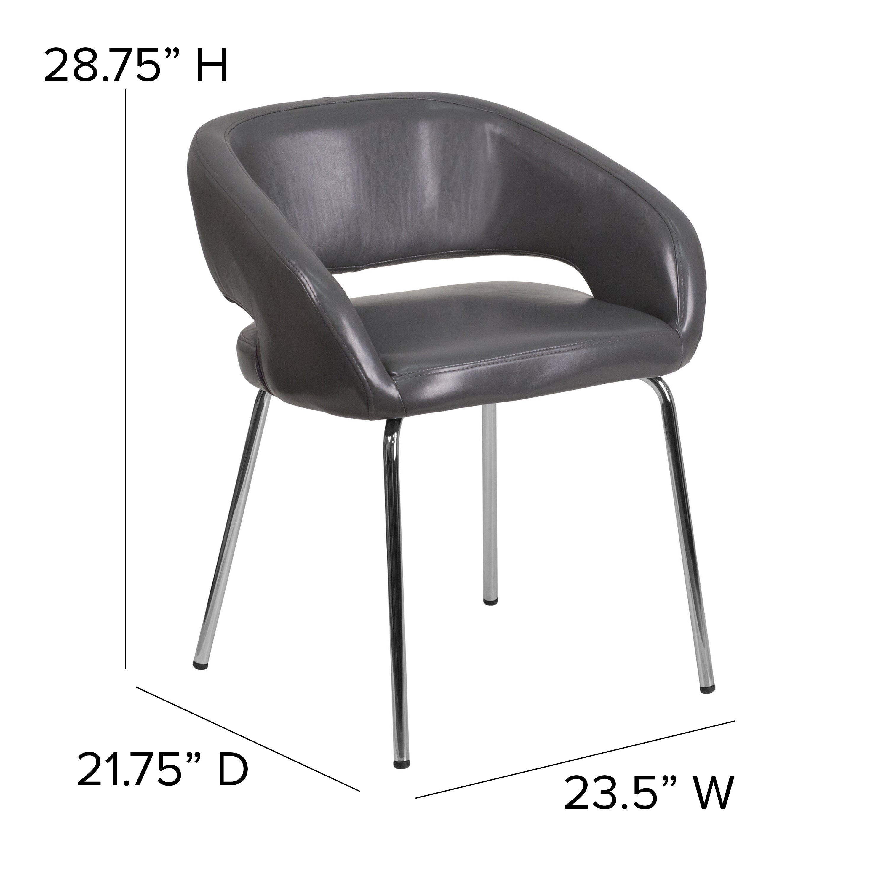Fusion Series Contemporary LeatherSoft Side Reception Chair with Chrome Legs
