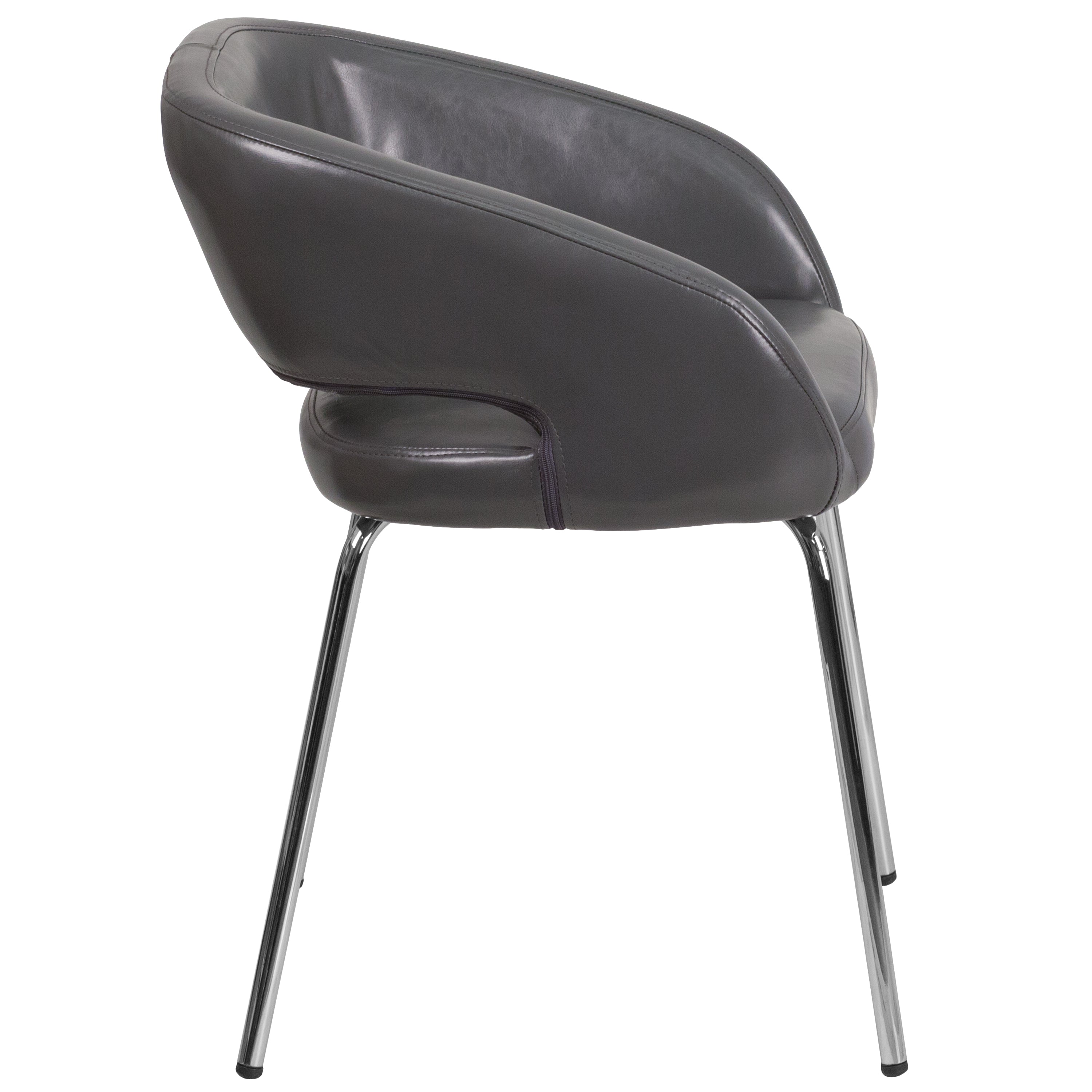 Fusion Series Contemporary LeatherSoft Side Reception Chair with Chrome Legs