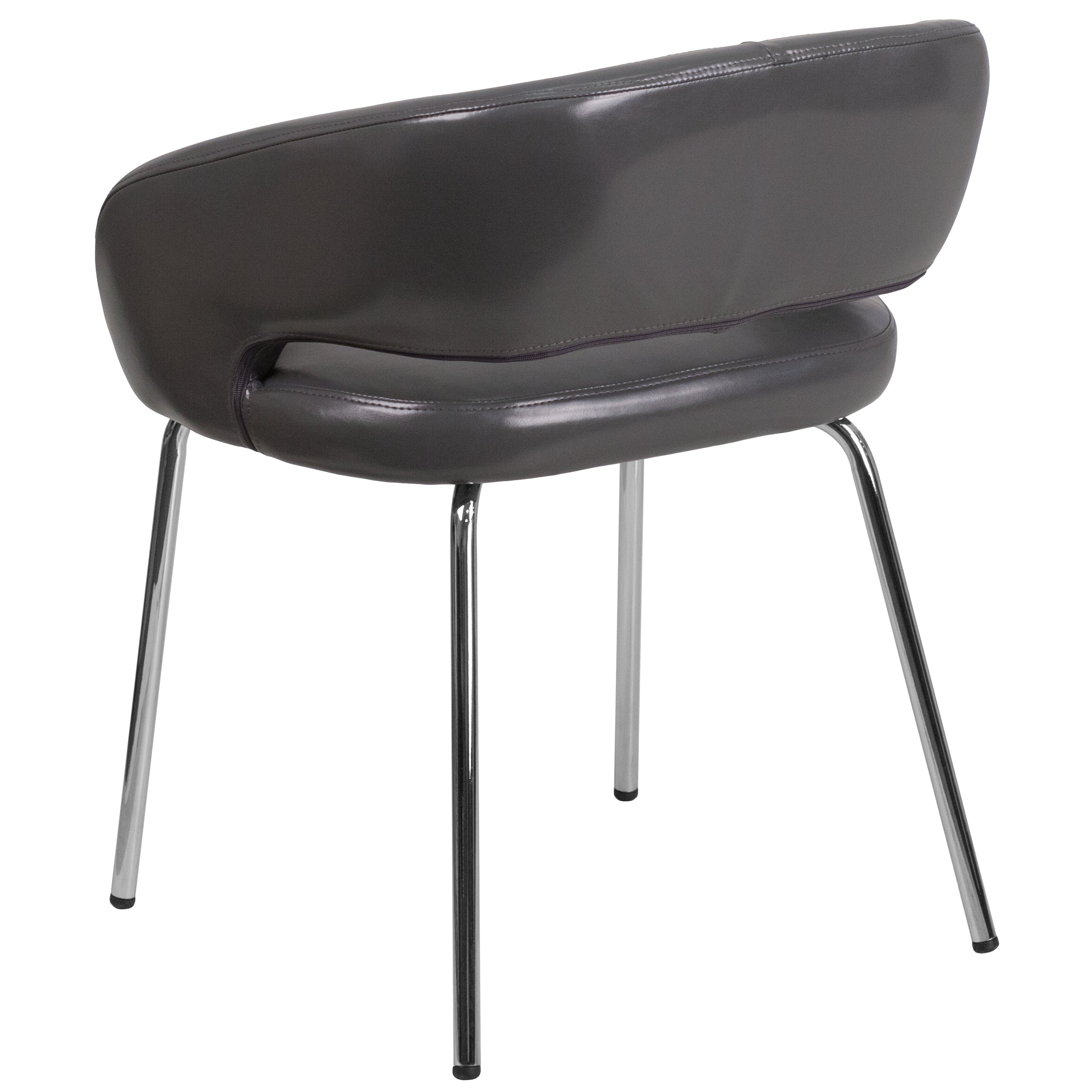 Fusion Series Contemporary LeatherSoft Side Reception Chair with Chrome Legs