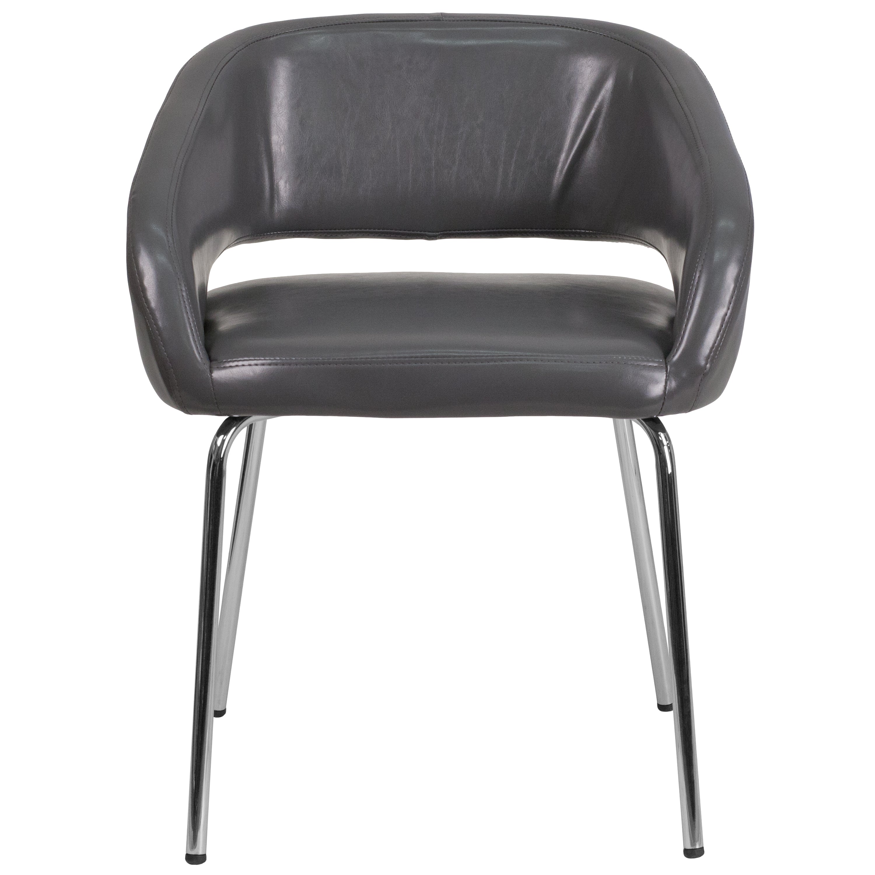 Fusion Series Contemporary LeatherSoft Side Reception Chair with Chrome Legs