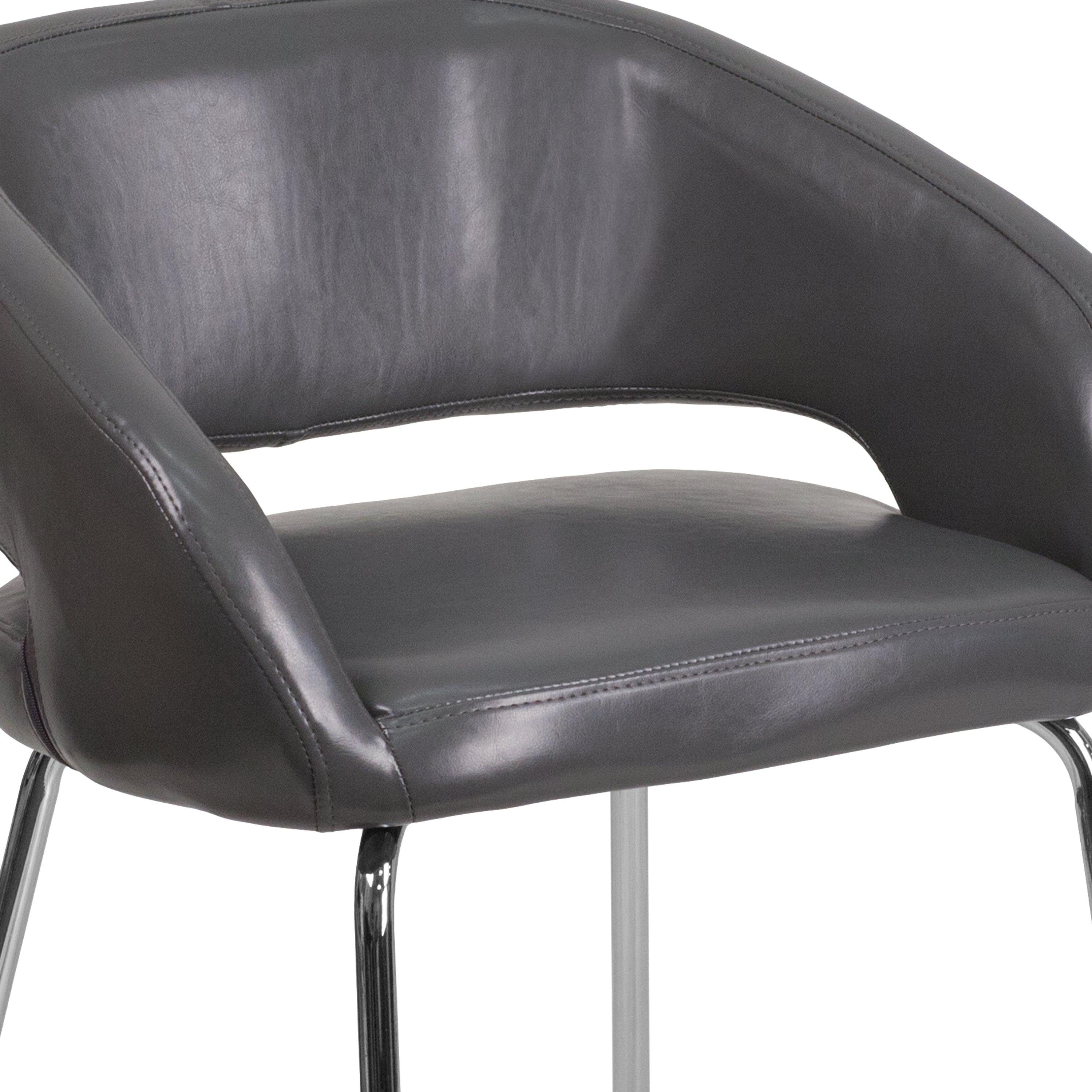 Fusion Series Contemporary LeatherSoft Side Reception Chair with Chrome Legs