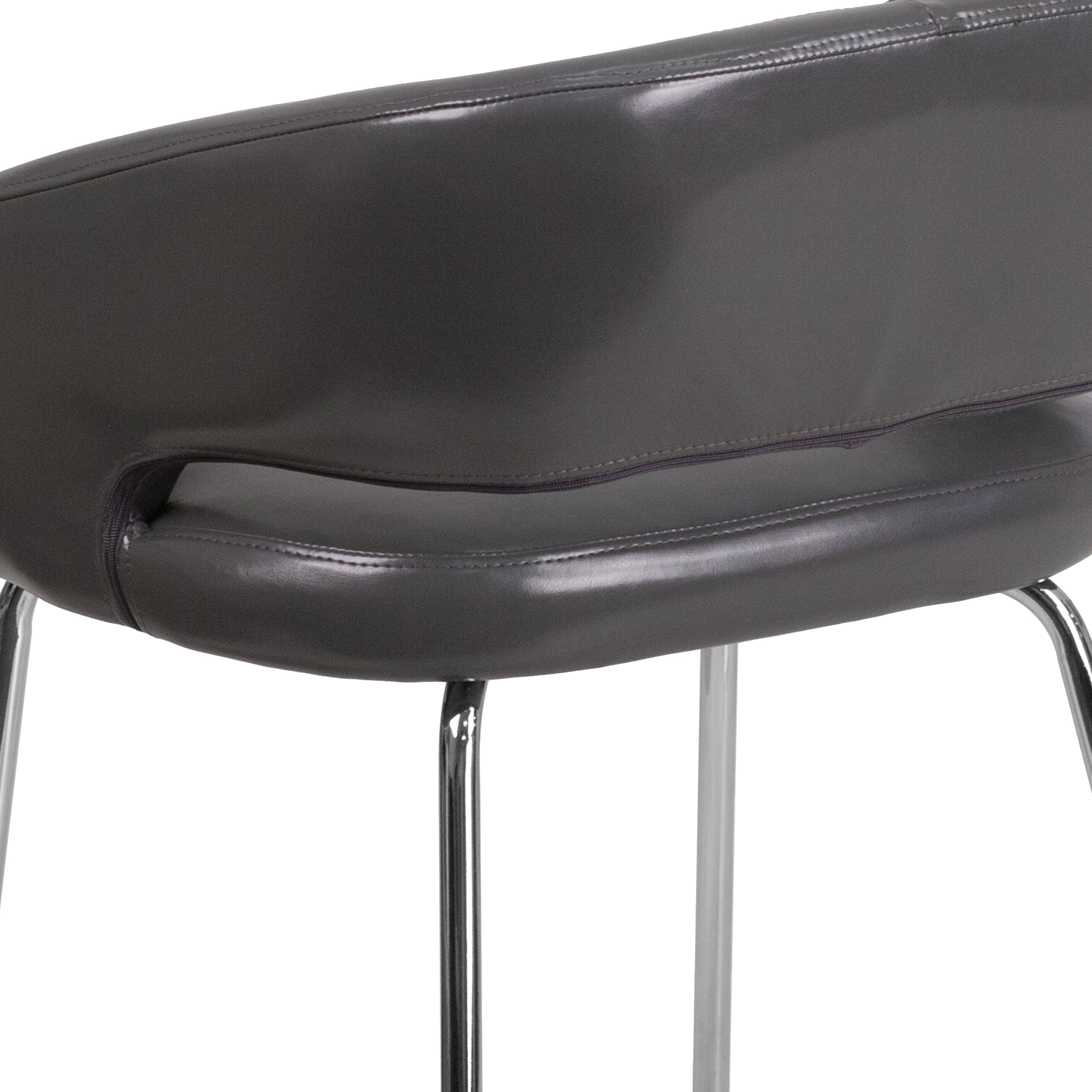 Fusion Series Contemporary LeatherSoft Side Reception Chair with Chrome Legs