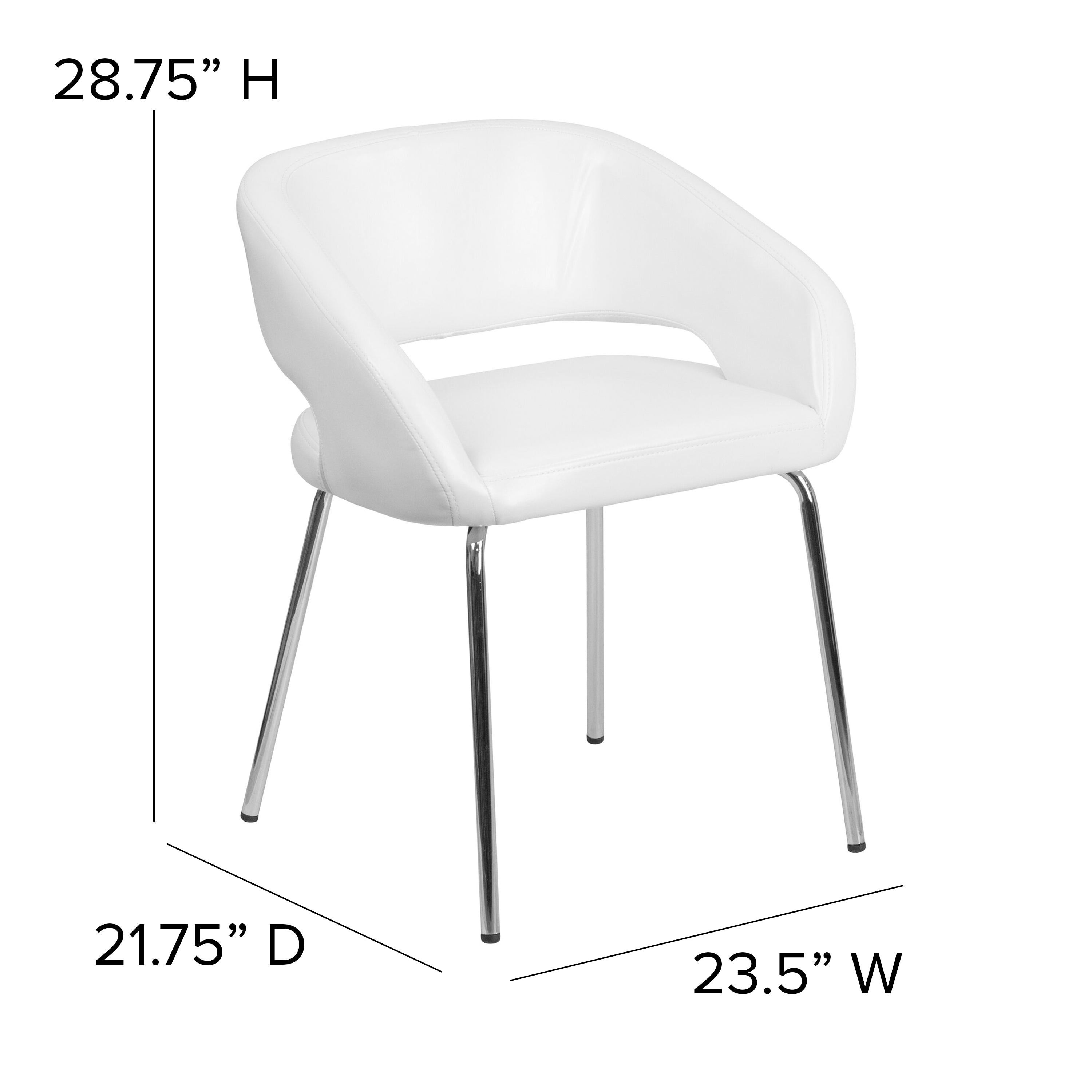 Fusion Series Contemporary LeatherSoft Side Reception Chair with Chrome Legs