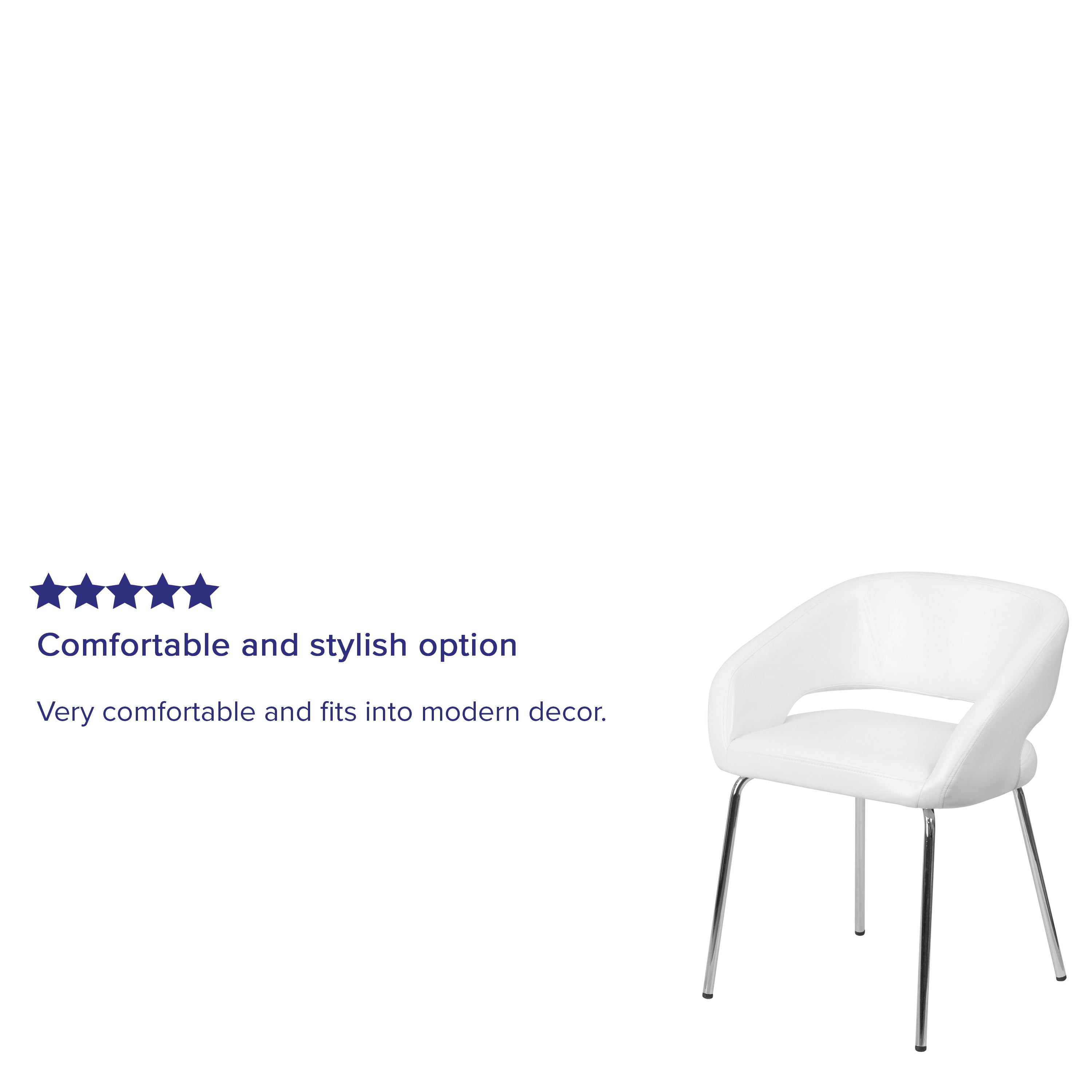 Fusion Series Contemporary LeatherSoft Side Reception Chair with Chrome Legs