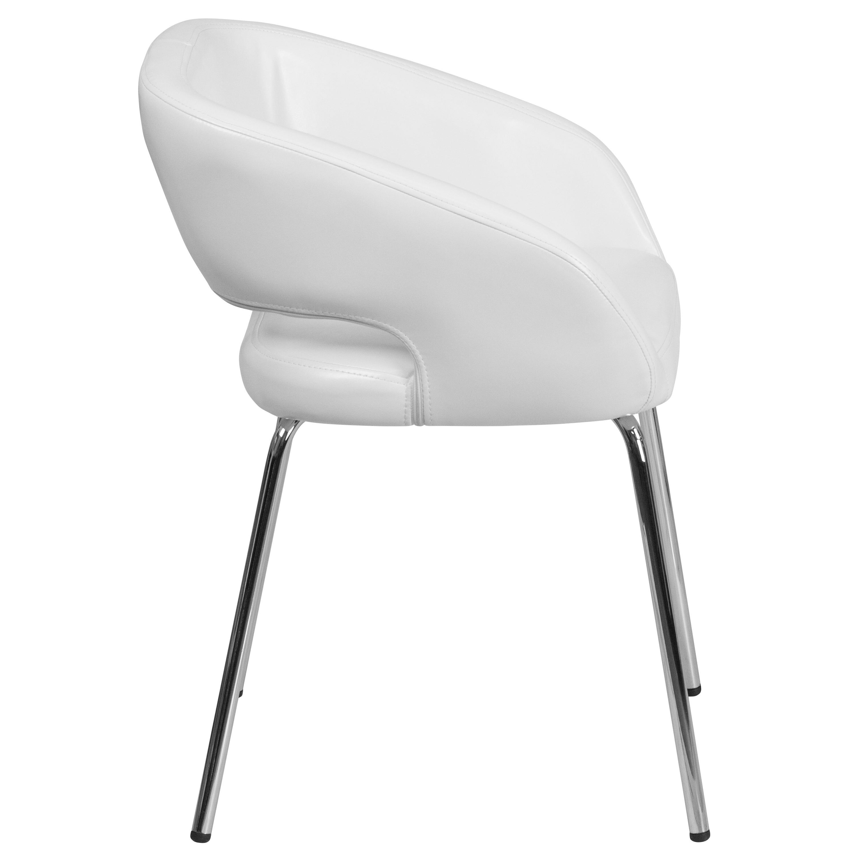 Fusion Series Contemporary LeatherSoft Side Reception Chair with Chrome Legs