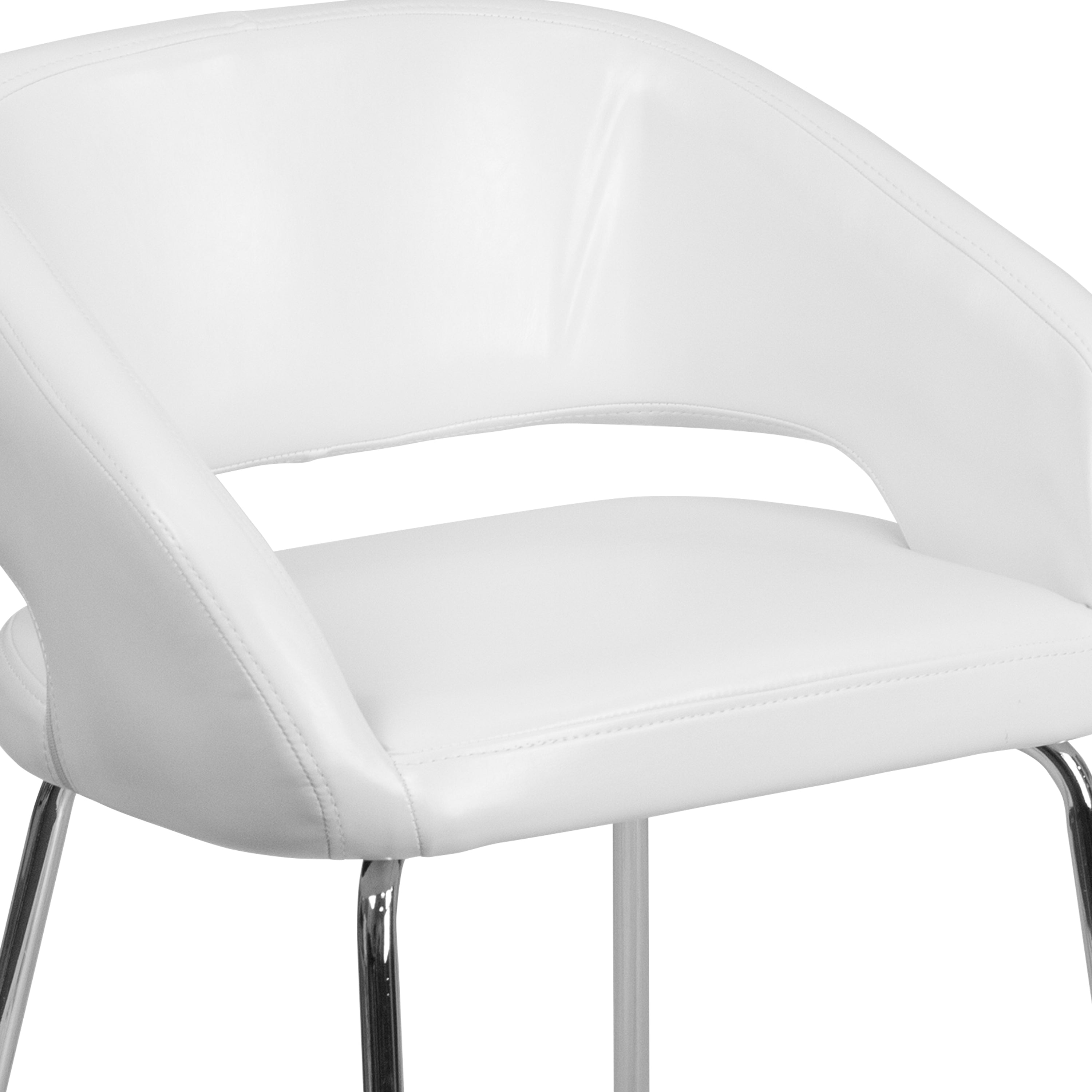 Fusion Series Contemporary LeatherSoft Side Reception Chair with Chrome Legs