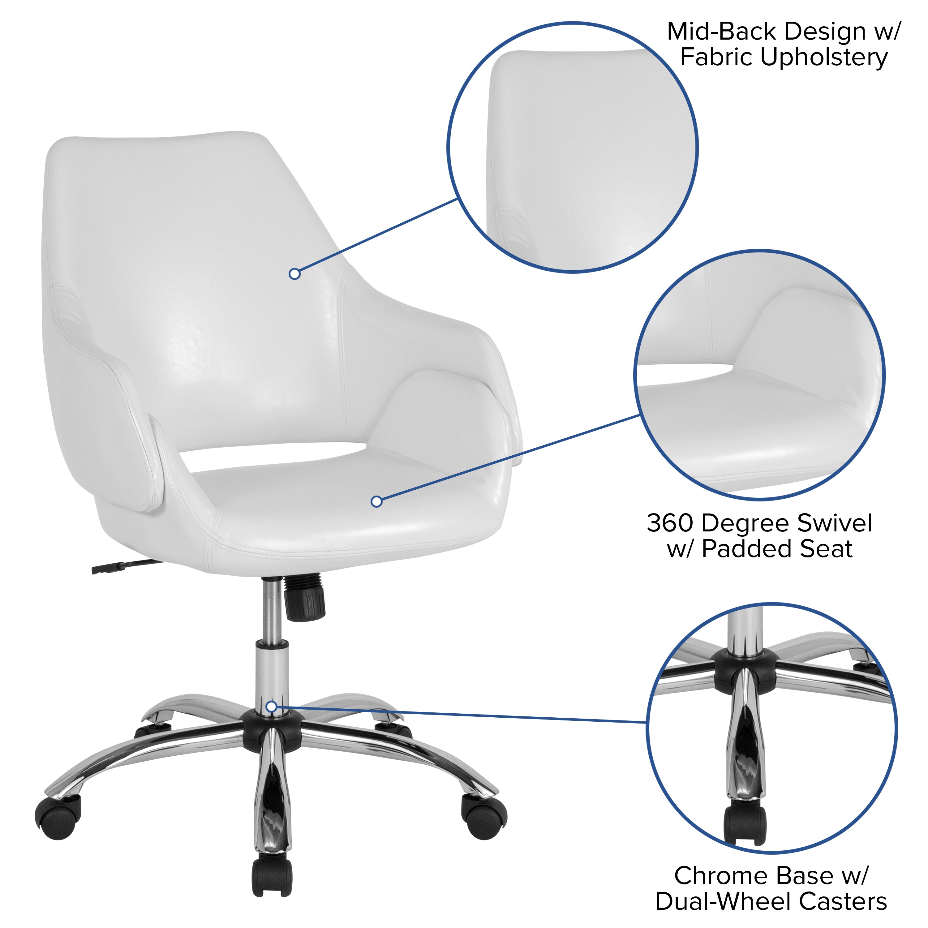 Madrid Home and Office Upholstered Mid-Back Office Chair with Wrap Style Arms-Executive Office Chair-Flash Furniture-Wall2Wall Furnishings