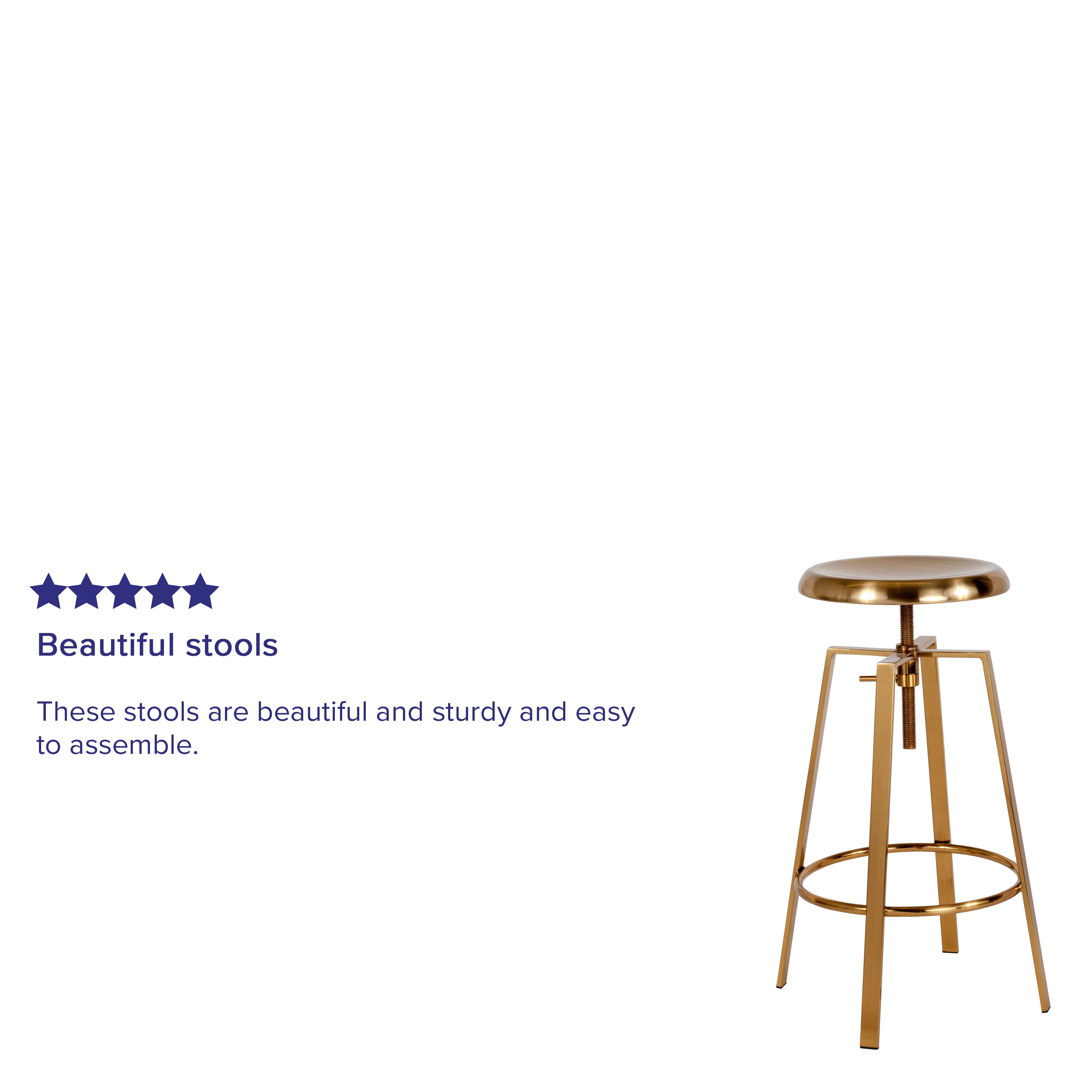 Toledo Industrial Style Barstool with Swivel Lift Adjustable Height Seat