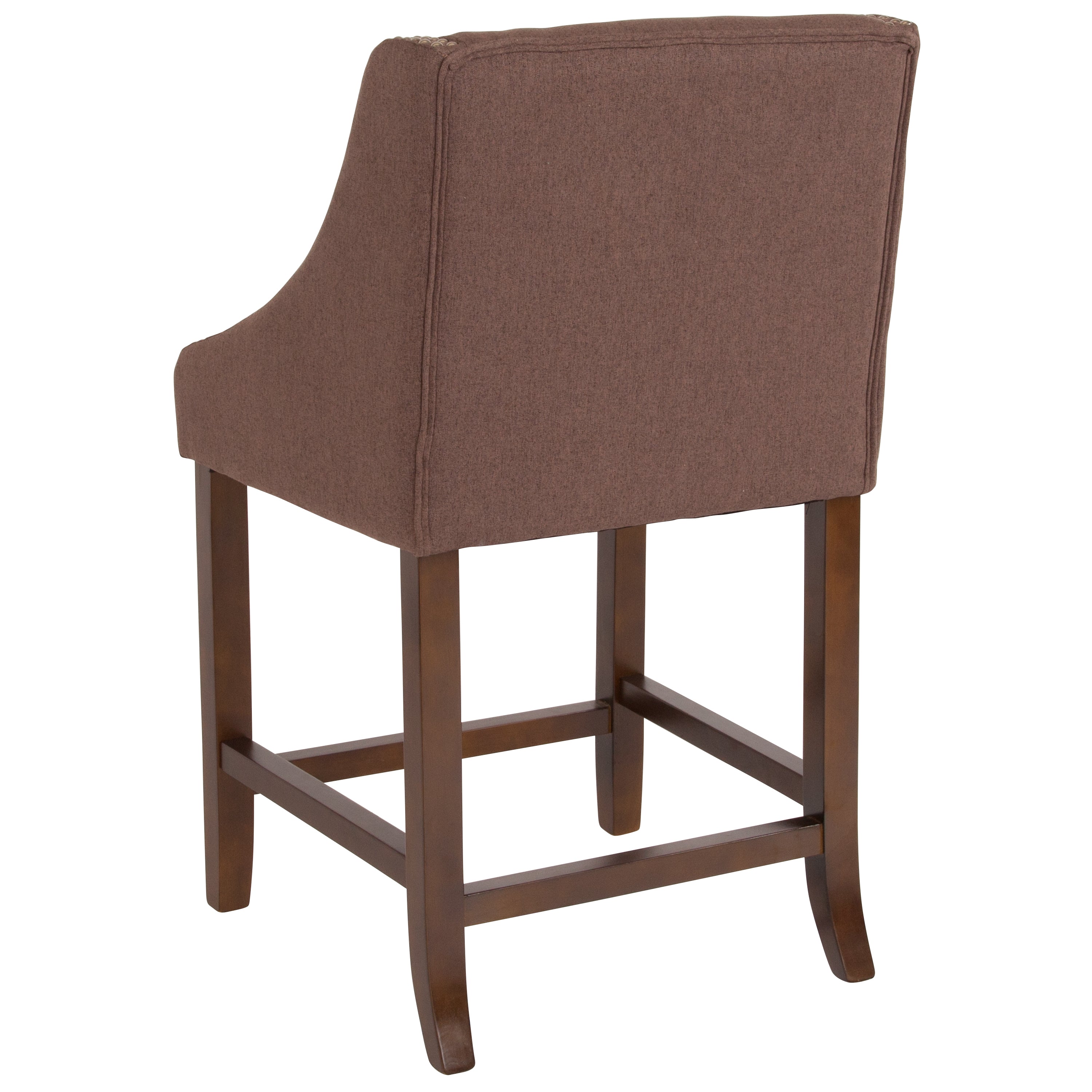 Carmel Series 24" High Transitional Wood Counter Height Stool with Accent Nail Trim-Counter Stool-Flash Furniture-Wall2Wall Furnishings