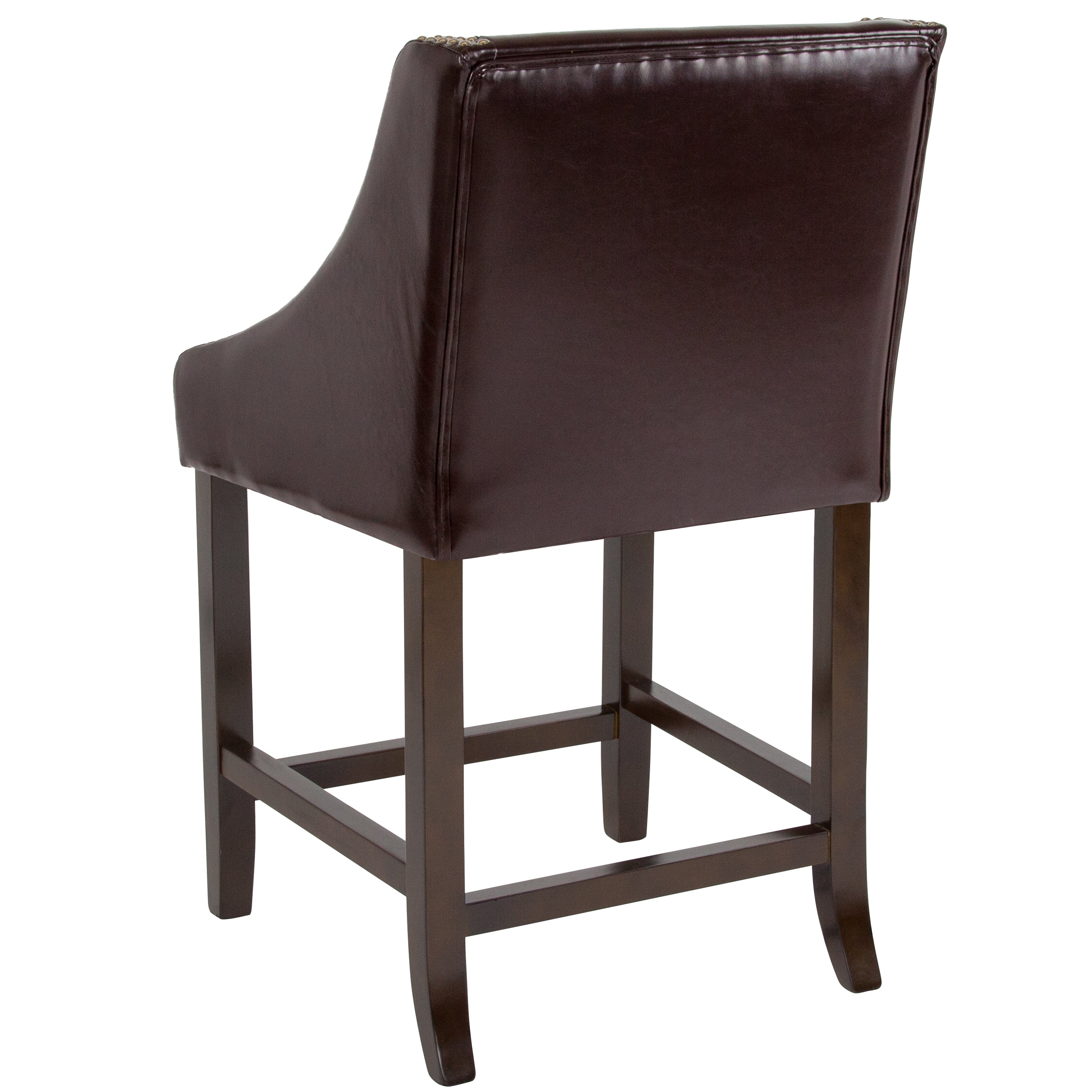 Carmel Series 24" High Transitional Wood Counter Height Stool with Accent Nail Trim-Counter Stool-Flash Furniture-Wall2Wall Furnishings