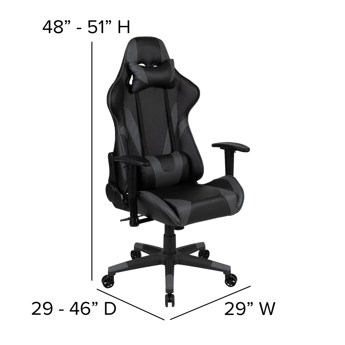X20 Gaming Chair Racing Office Ergonomic Computer PC Adjustable Swivel Chair with Fully Reclining Back in LeatherSoft