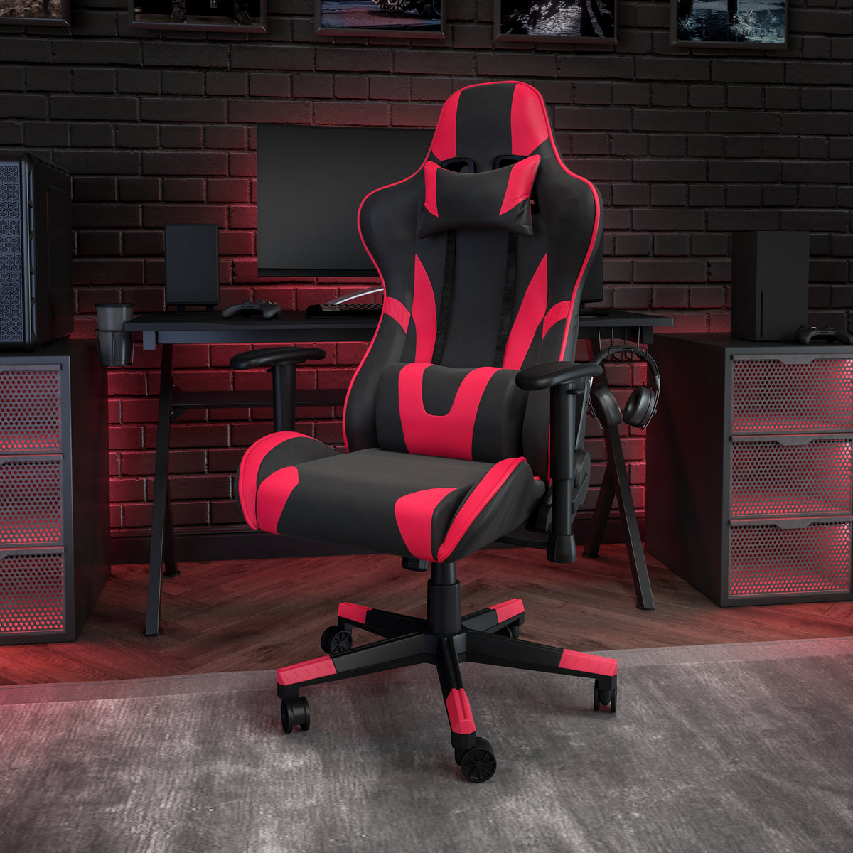 X20 Gaming Chair Racing Office Ergonomic Computer PC Adjustable Swivel Chair with Fully Reclining Back in LeatherSoft