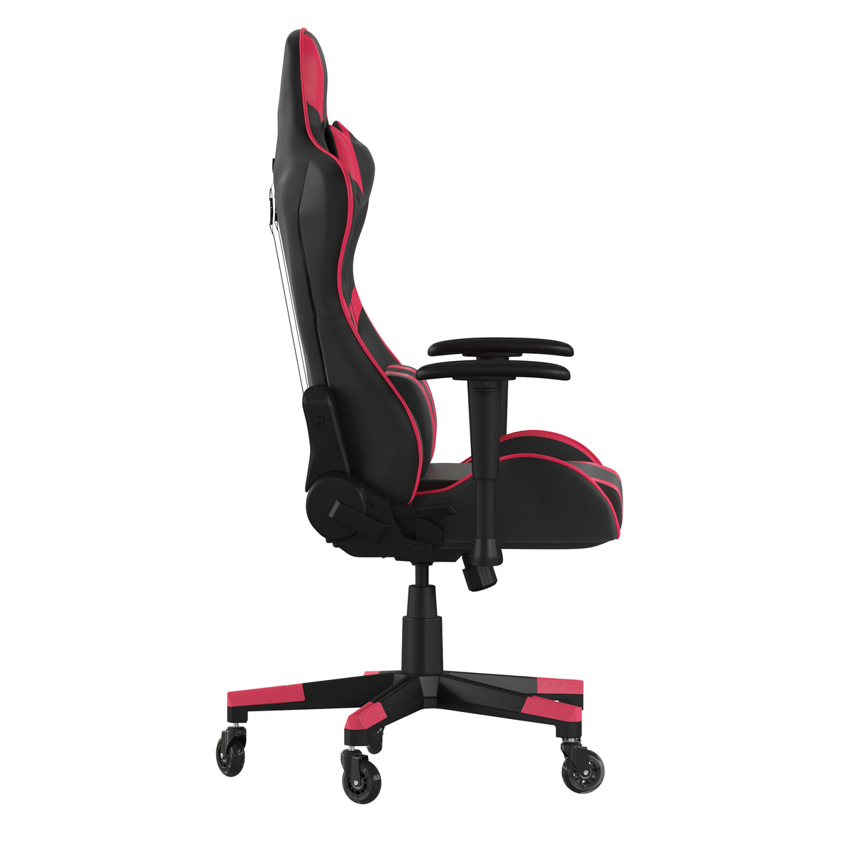 X20 Gaming Chair Racing Office Computer PC Adjustable Chair with Reclining Back and Transparent Roller Wheels