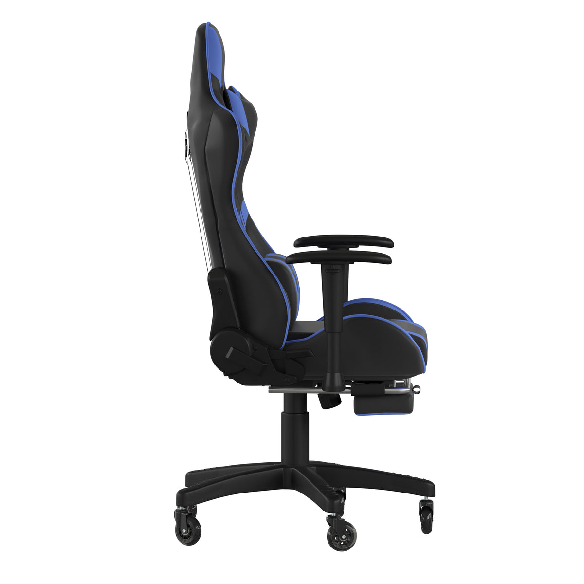 X30 Gaming Chair Racing Computer Chair with Reclining Back, Slide-Out Footrest, and Transparent Roller Wheels