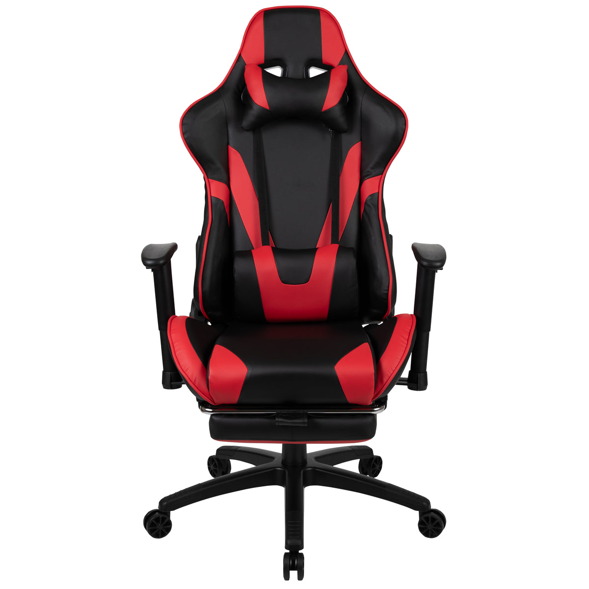 X30 Gaming Chair Racing Office Ergonomic Computer Chair with Fully Reclining Back and Slide-Out Footrest in LeatherSoft