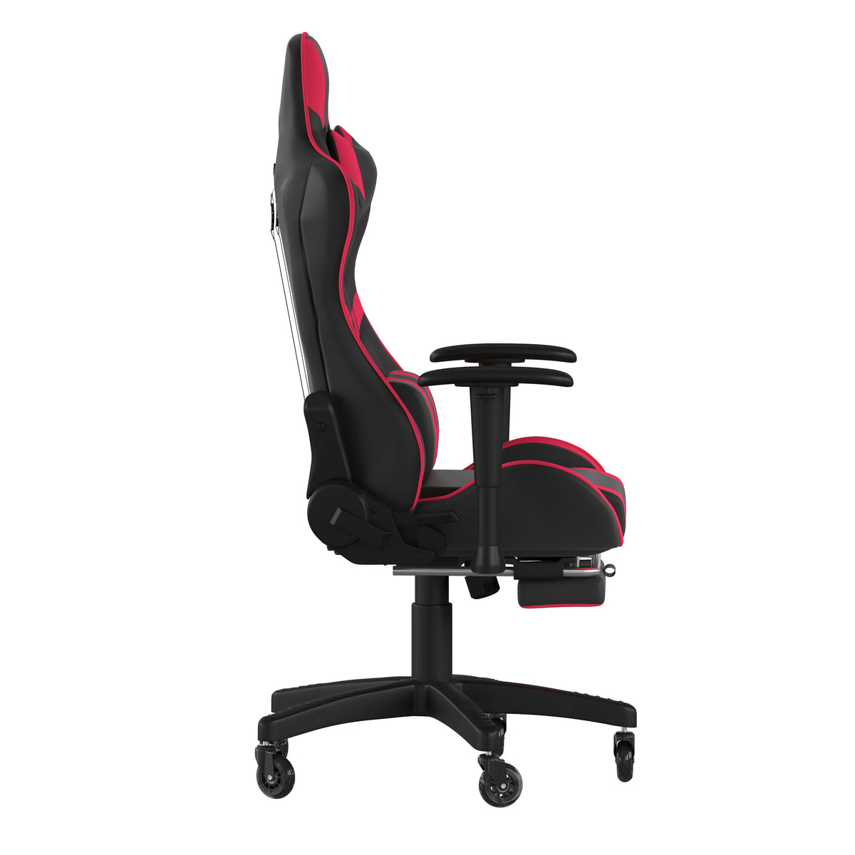X30 Gaming Chair Racing Computer Chair with Reclining Back, Slide-Out Footrest, and Transparent Roller Wheels