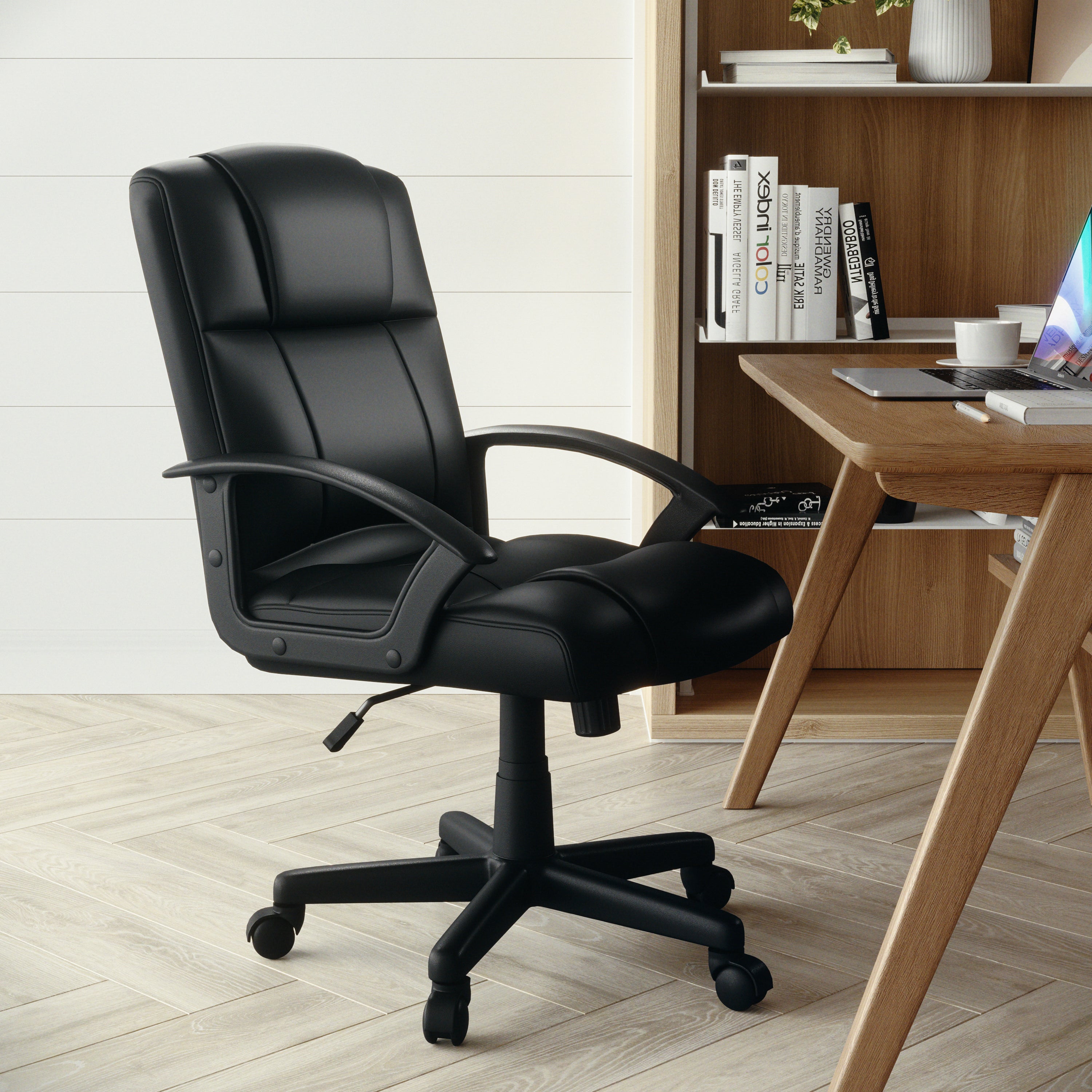 Flash Fundamentals Mid-Back Padded Task Office Chair with Arms