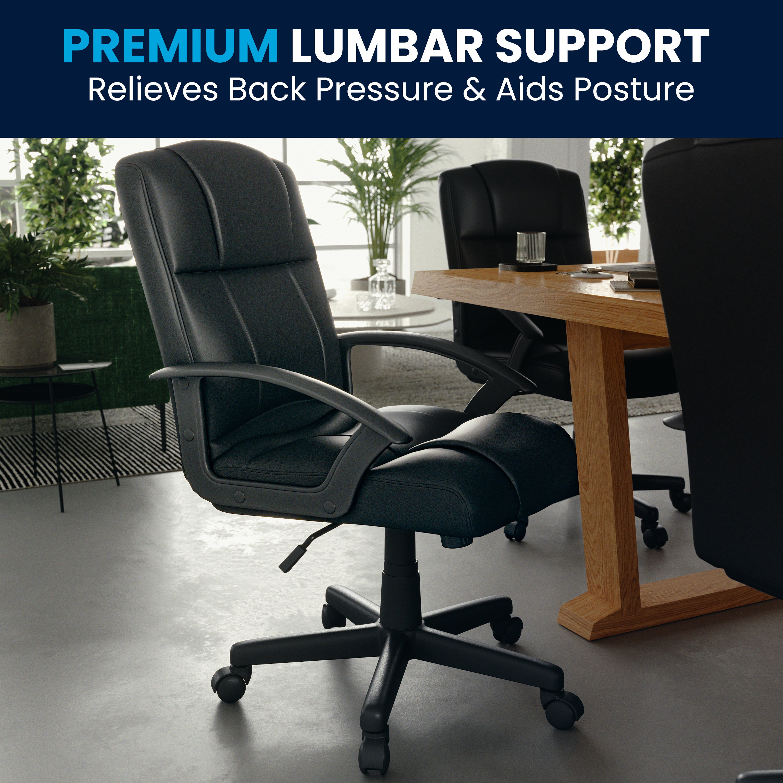 Flash Fundamentals Mid-Back Padded Task Office Chair with Arms