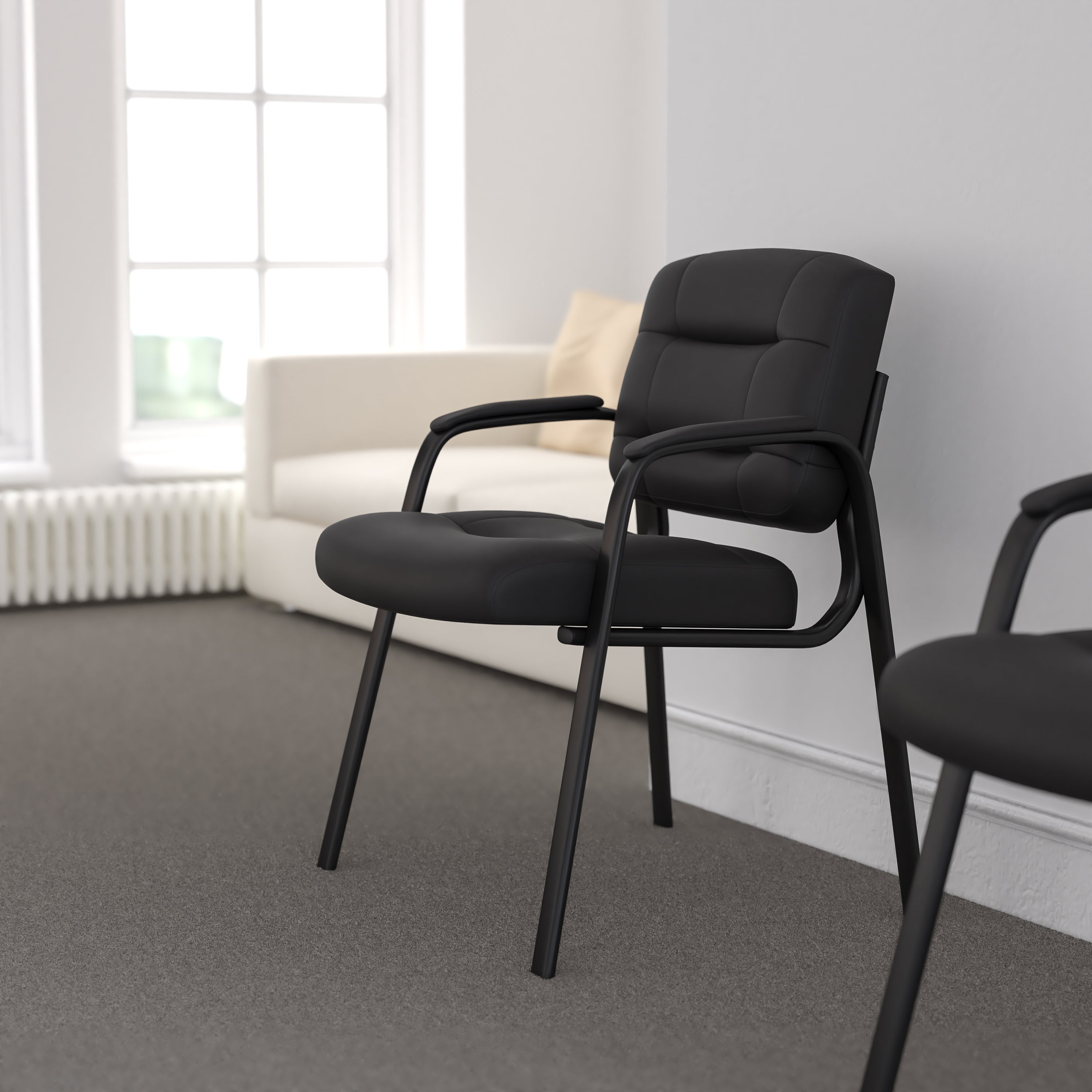 Flash Fundamentals Executive Reception Chair with Metal Frame-Office Chair-Flash Furniture-Wall2Wall Furnishings