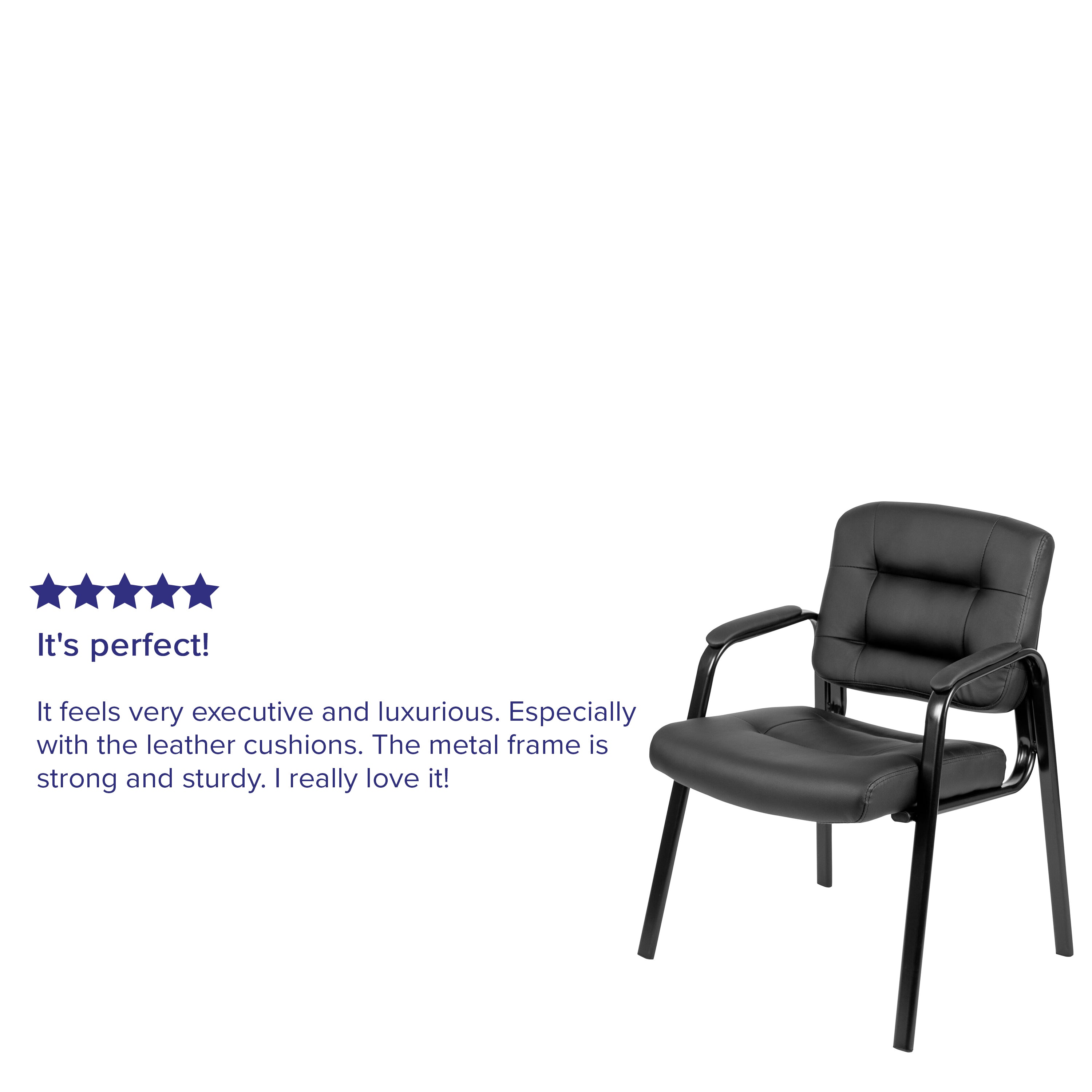 Flash Fundamentals Executive Reception Chair with Metal Frame