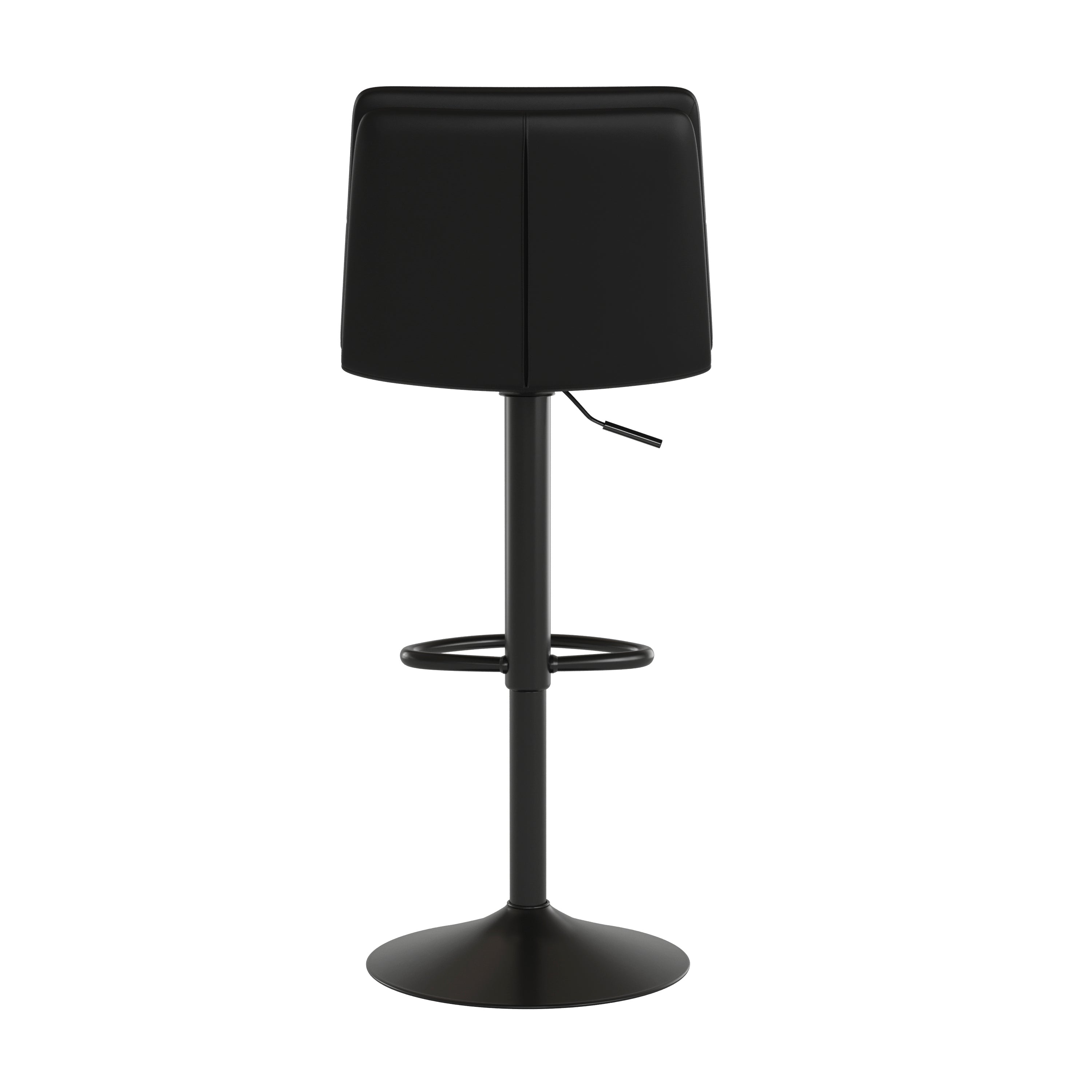 Hughes Modern Adjustable Height LeatherSoft Channel Stitched Barstools, Set of 2