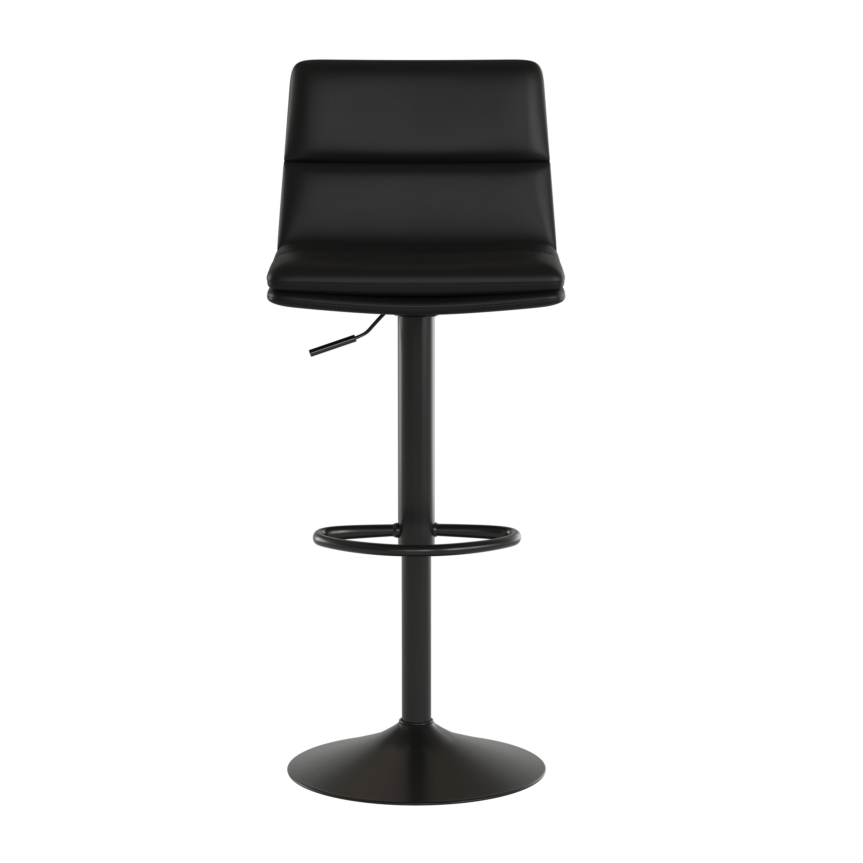 Hughes Modern Adjustable Height LeatherSoft Channel Stitched Barstools, Set of 2