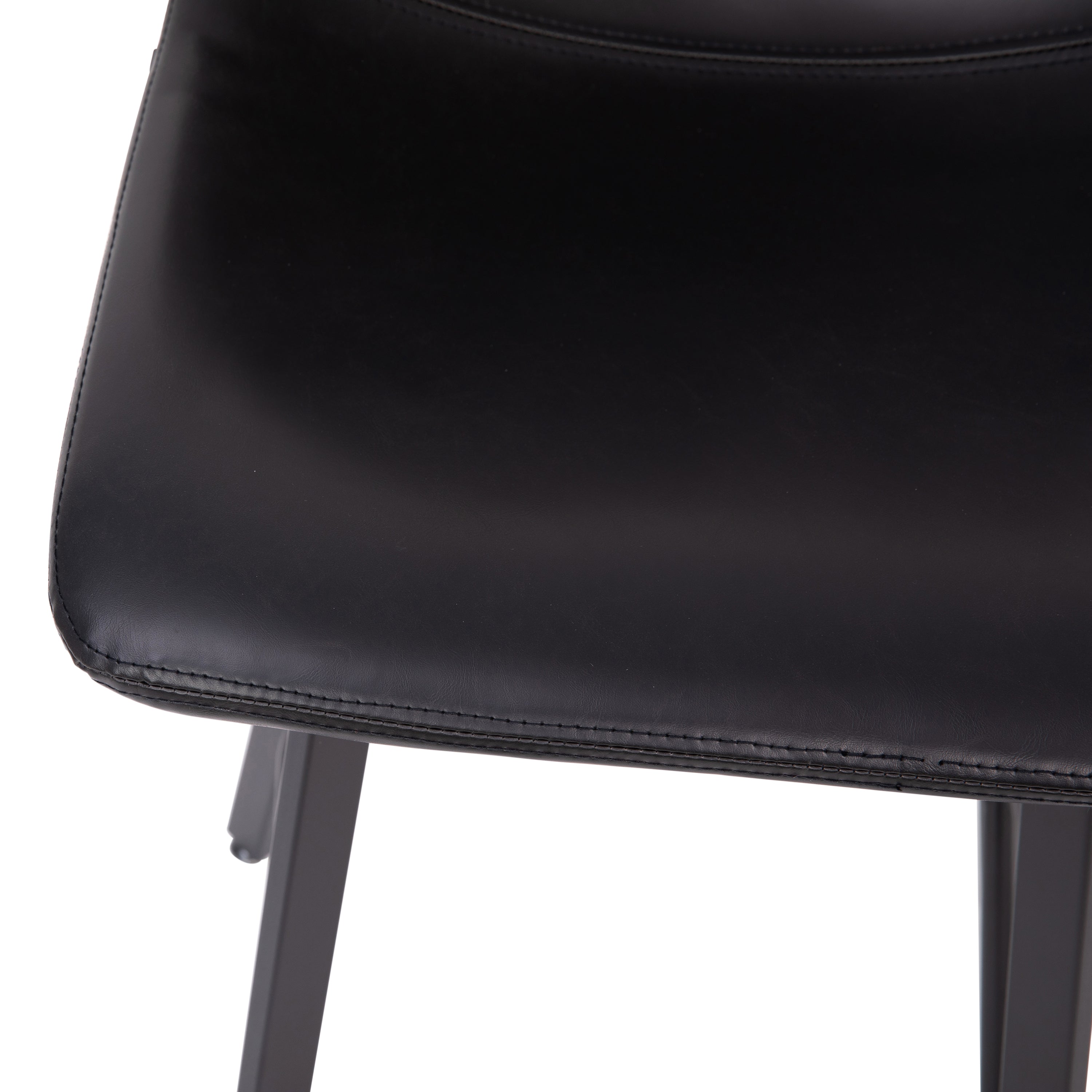 Caleb Modern Armless 24 Inch Counter Height Stools with Footrests and Matte Metal Frames, Set of 2